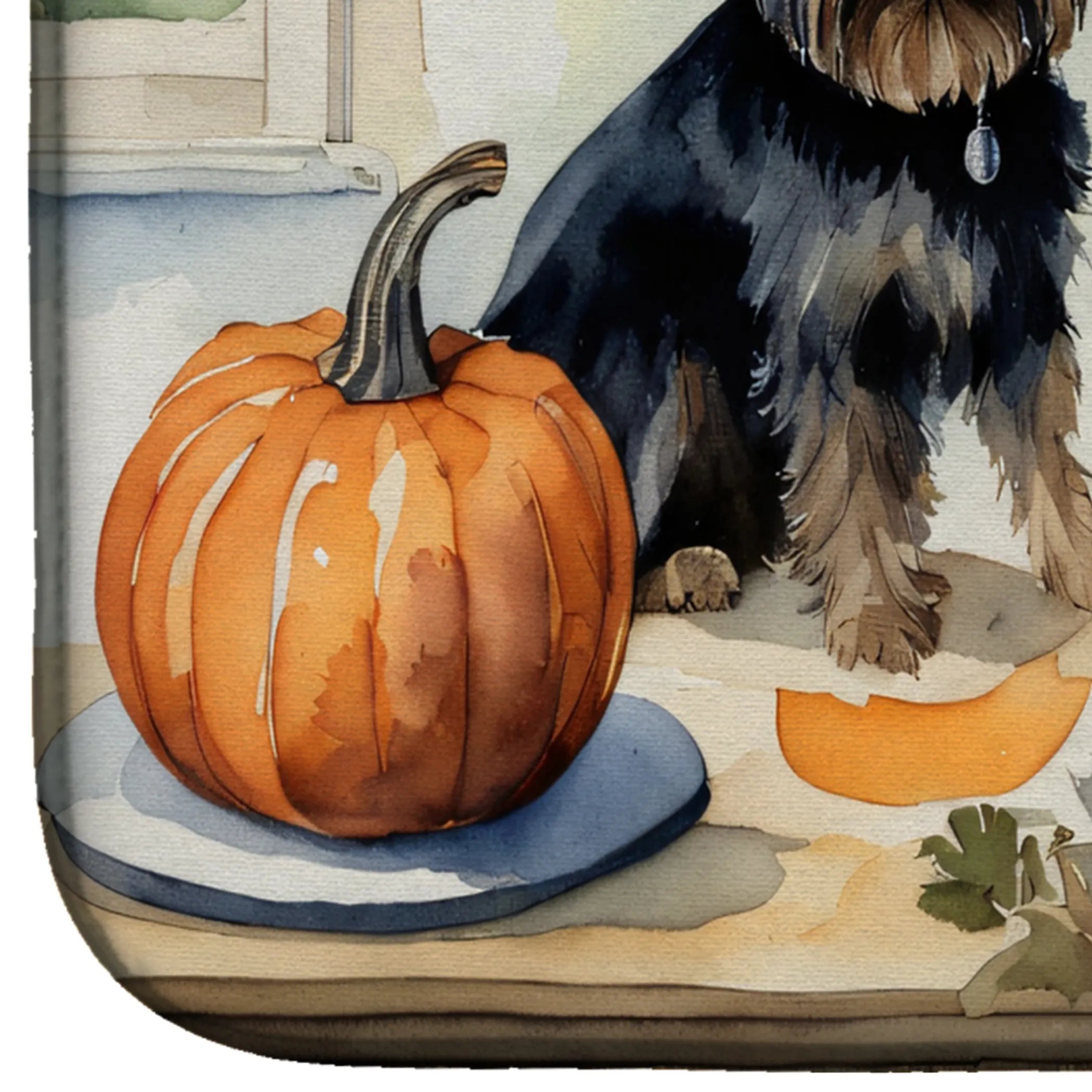 Fall Kitchen Pumpkin Pie Dish Drying Mat - Size: 14  X 21" | Pack Of: 1 | Collection name: Fall kitchen pumpkin pie