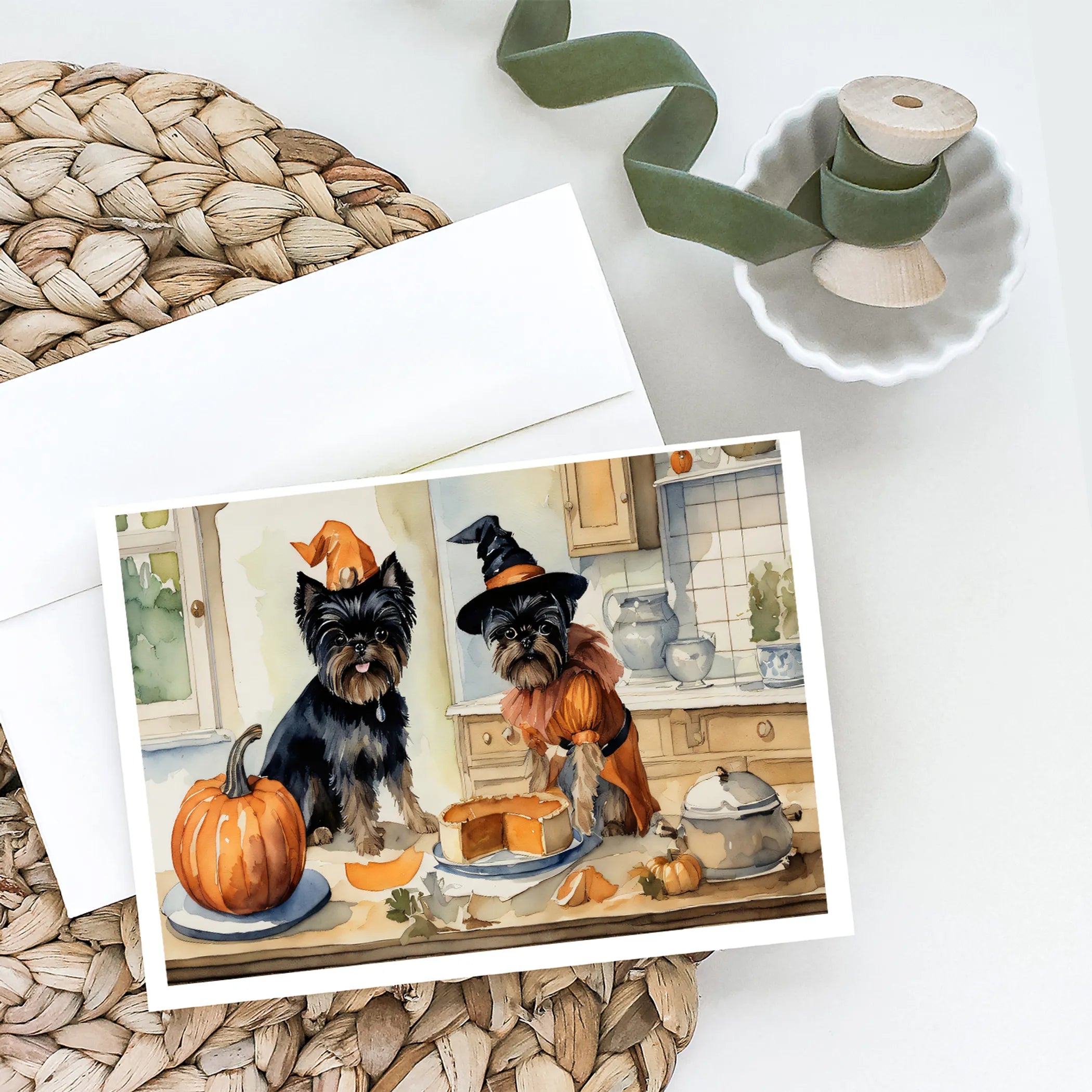 Fall Kitchen Pumpkin Pie Greeting Cards  - Size: 5X7 | Pack Of: 1 | Collection name: Fall kitchen pumpkin pie