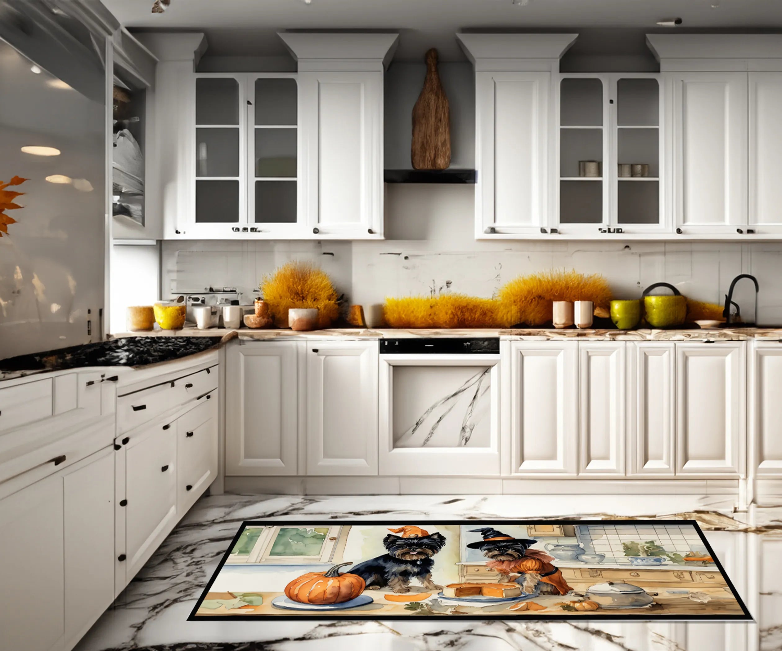 Fall Kitchen Pumpkin Pie Runner Mat 28x58 - Size: 28HX58W | Pack Of: 1 | Collection name: Fall kitchen pumpkin pie