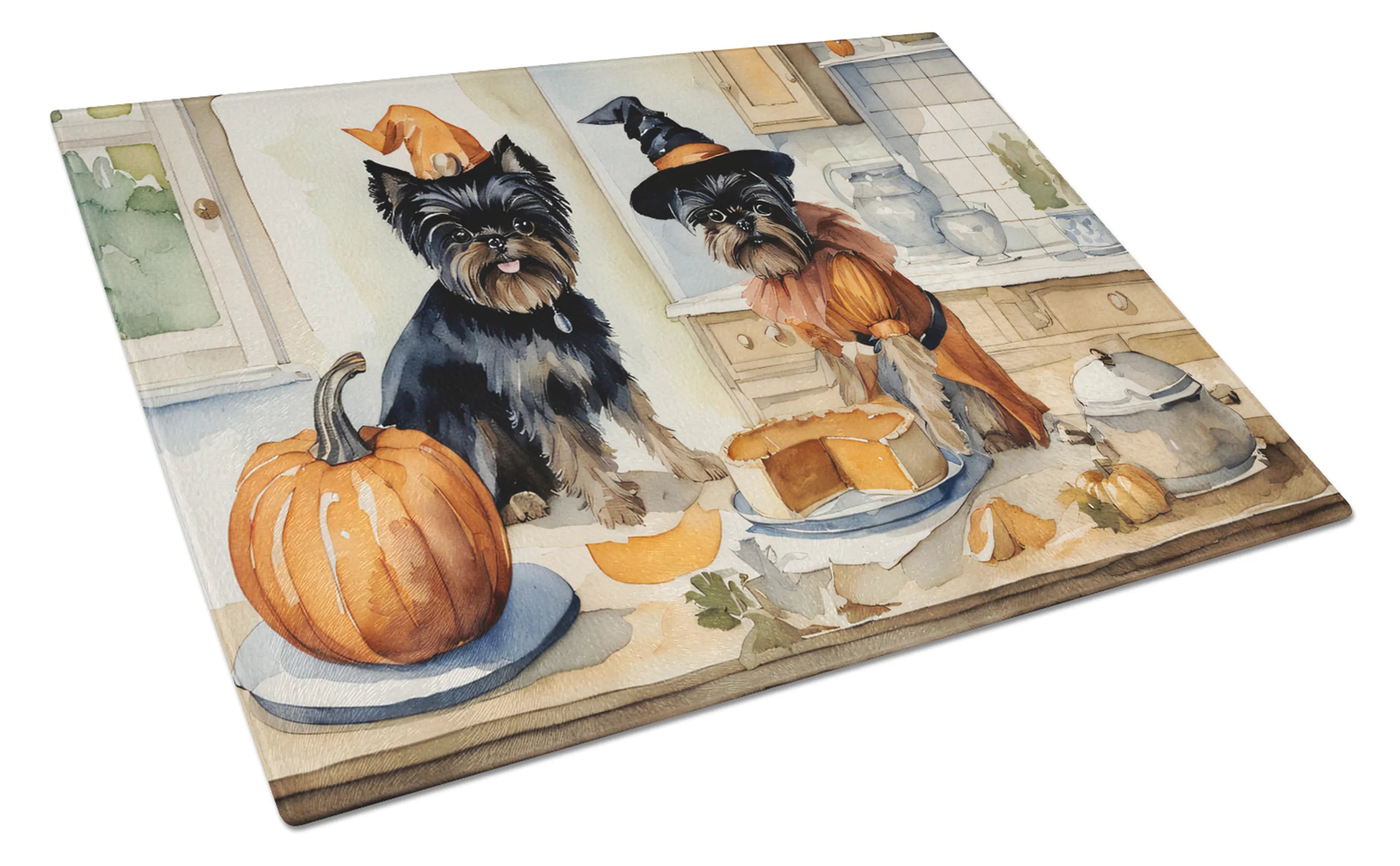 Fall Kitchen Pumpkin Pie Glass Cutting Board - Size: LARGE | Pack Of: 1 | Collection name: Fall kitchen pumpkin pie