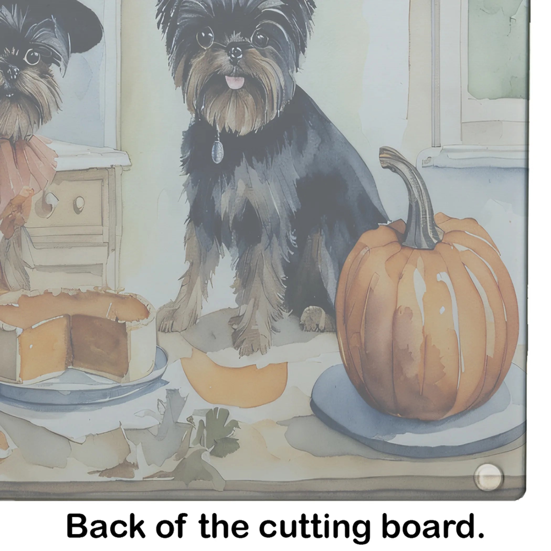 Fall Kitchen Pumpkin Pie Glass Cutting Board - Size: LARGE | Pack Of: 1 | Collection name: Fall kitchen pumpkin pie