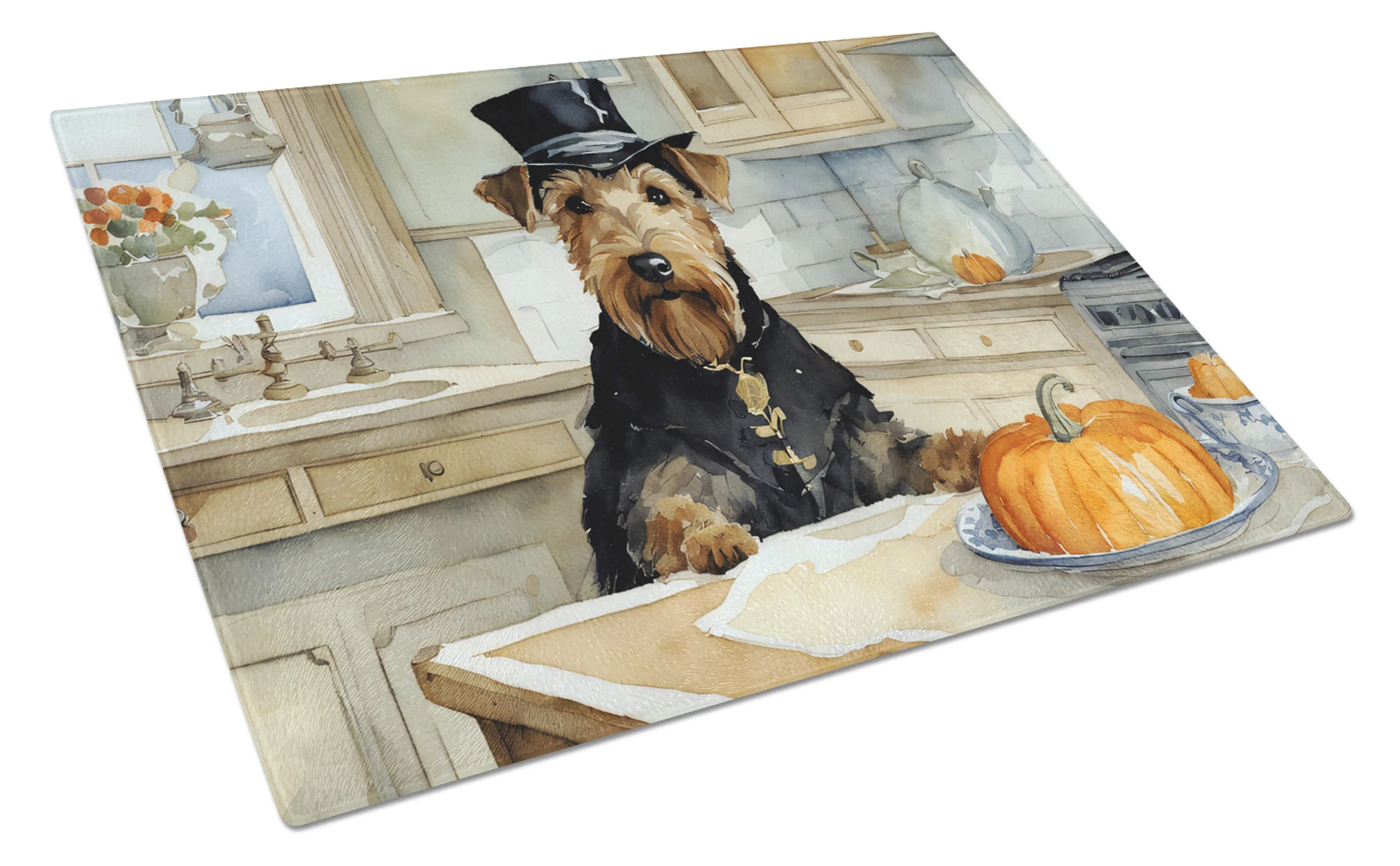 Fall Kitchen Pumpkin Pie Glass Cutting Board - Size: LARGE | Pack Of: 1 | Collection name: Fall kitchen pumpkin pie
