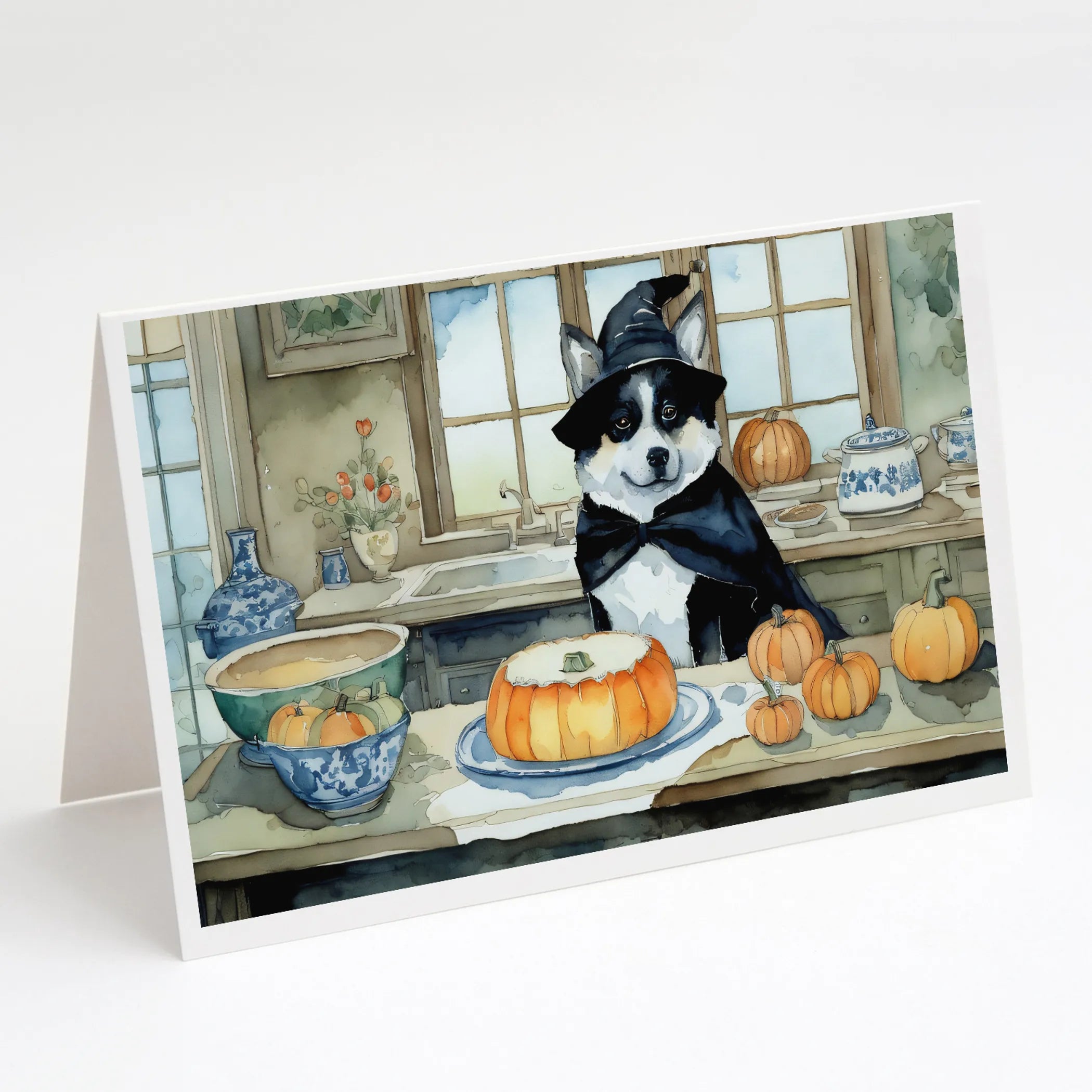 Fall Kitchen Pumpkin Pie Greeting Cards  - Size: 5X7 | Pack Of: 1 | Collection name: Fall kitchen pumpkin pie