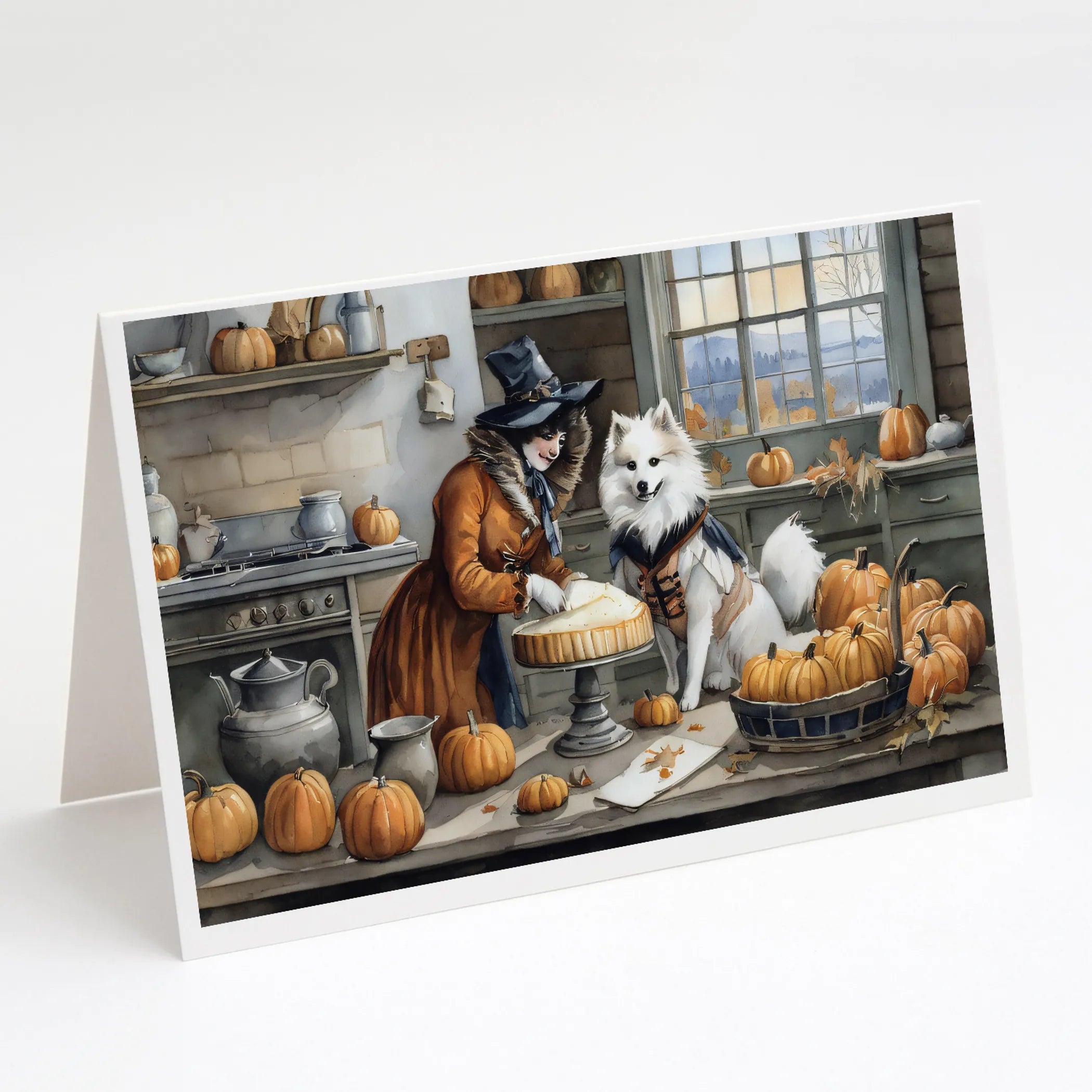 Fall Kitchen Pumpkin Pie Greeting Cards  - Size: 5X7 | Pack Of: 1 | Collection name: Fall kitchen pumpkin pie