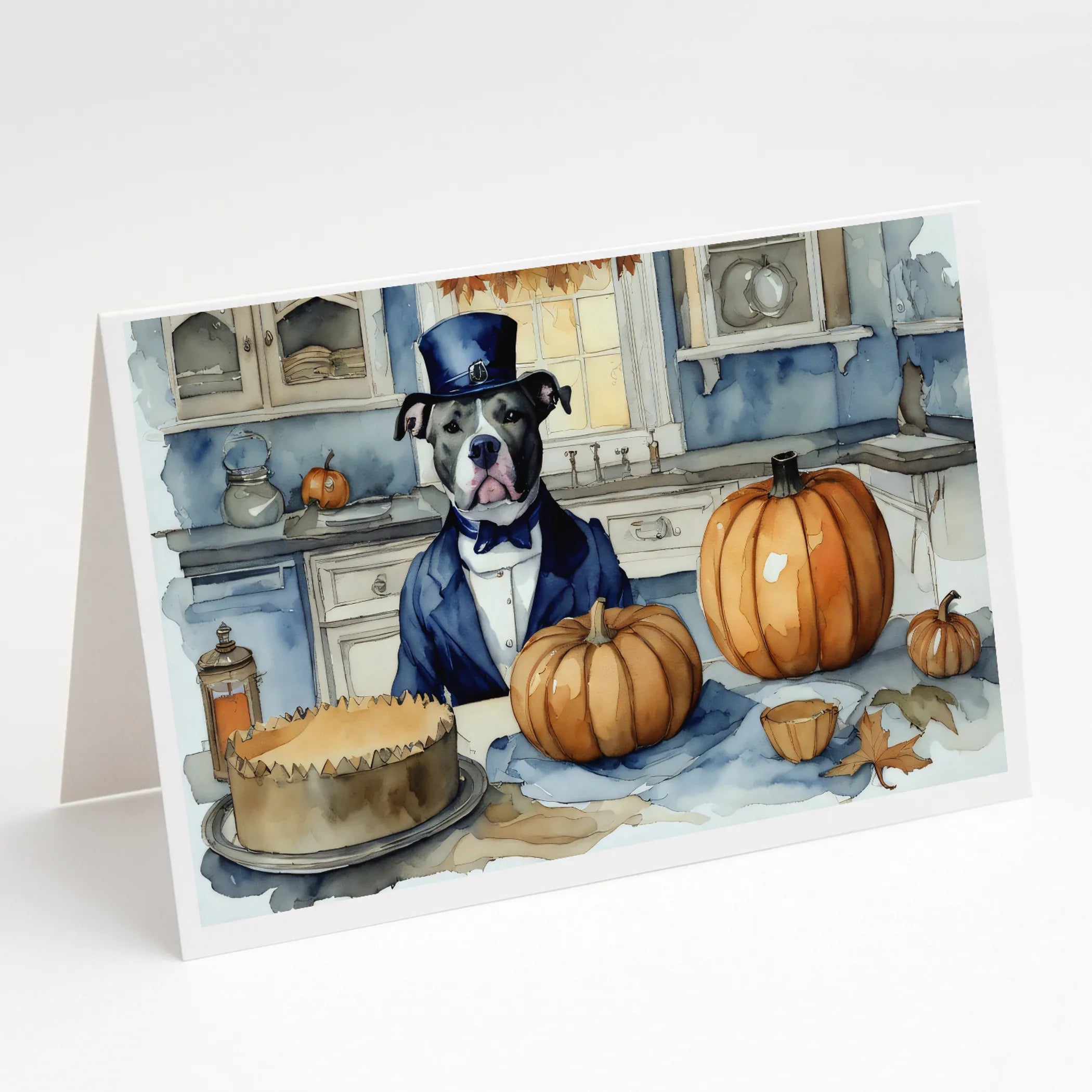 Fall Kitchen Pumpkin Pie Greeting Cards  - Size: 5X7 | Pack Of: 1 | Collection name: Fall kitchen pumpkin pie