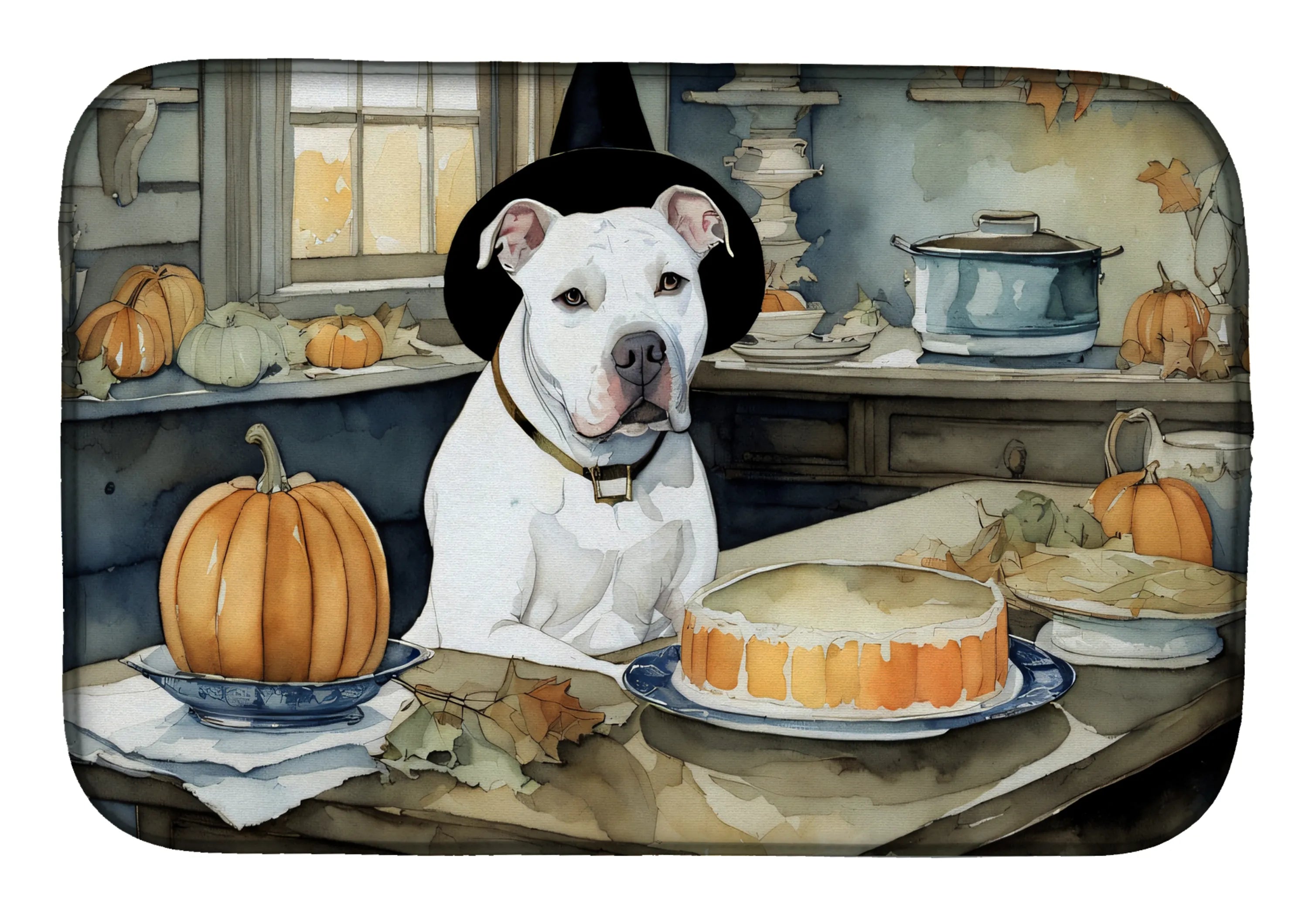 Fall Kitchen Pumpkin Pie Dish Drying Mat - Size: 14  X 21" | Pack Of: 1 | Collection name: Fall kitchen pumpkin pie