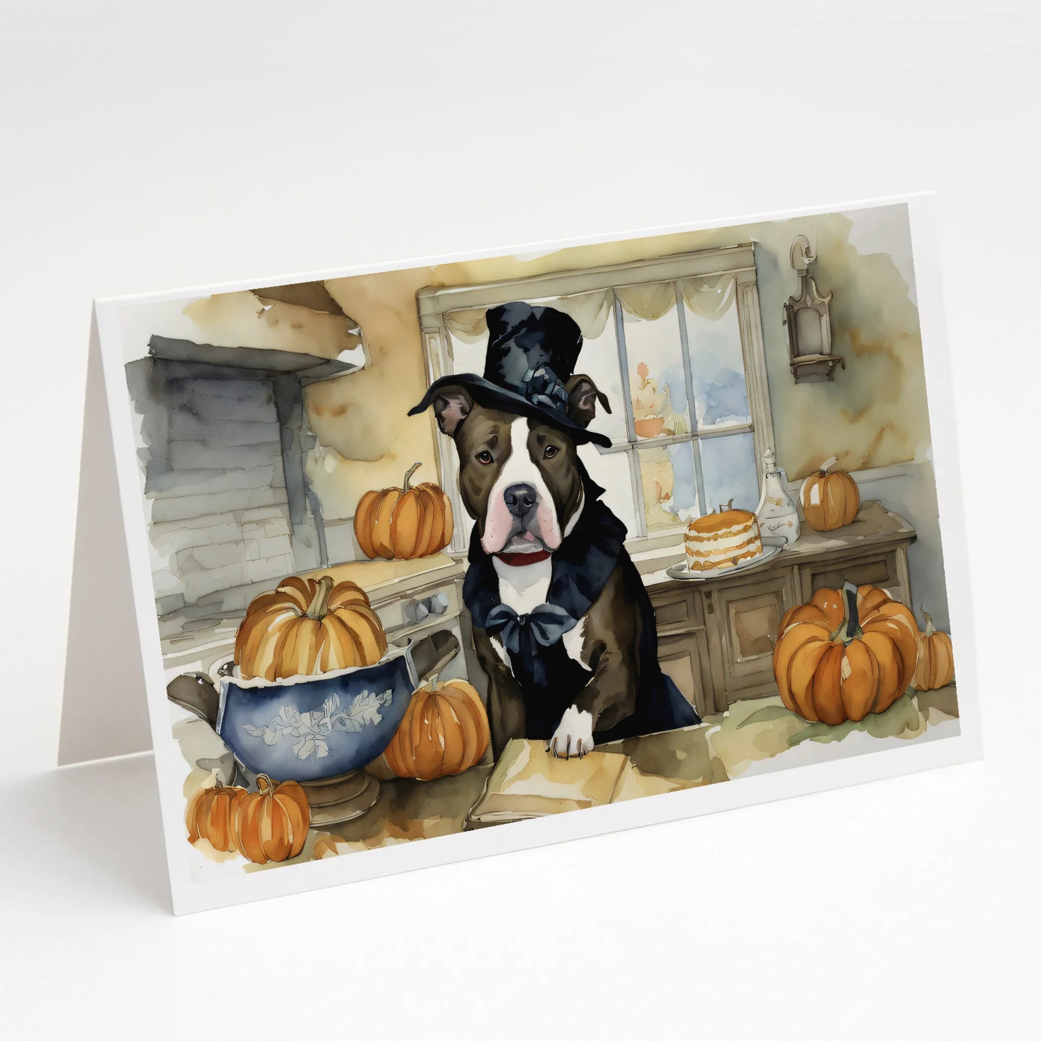 Fall Kitchen Pumpkin Pie Greeting Cards  - Size: 5X7 | Pack Of: 1 | Collection name: Fall kitchen pumpkin pie