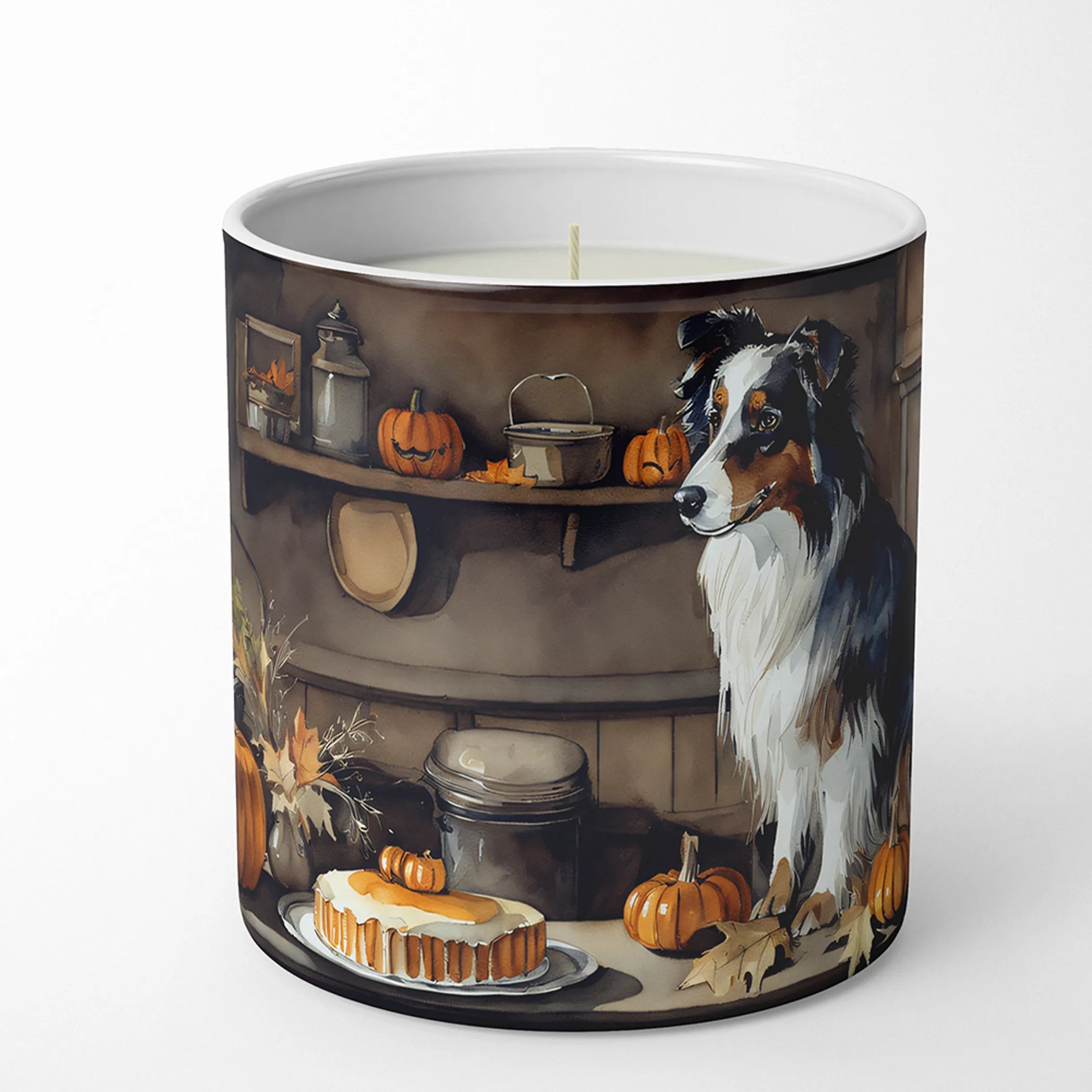 Fall Kitchen Pumpkin Pie Decorative Soy Candle - Size: 10 OZ | Pack Of: 1 | Collection name: Fall kitchen pumpkin pie