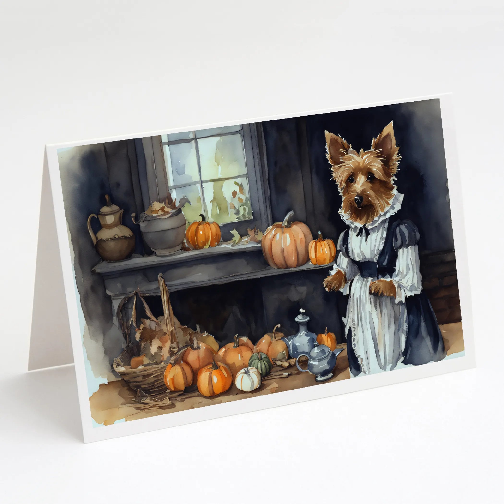 Fall Kitchen Pumpkin Pie Greeting Cards  - Size: 5X7 | Pack Of: 1 | Collection name: Fall kitchen pumpkin pie