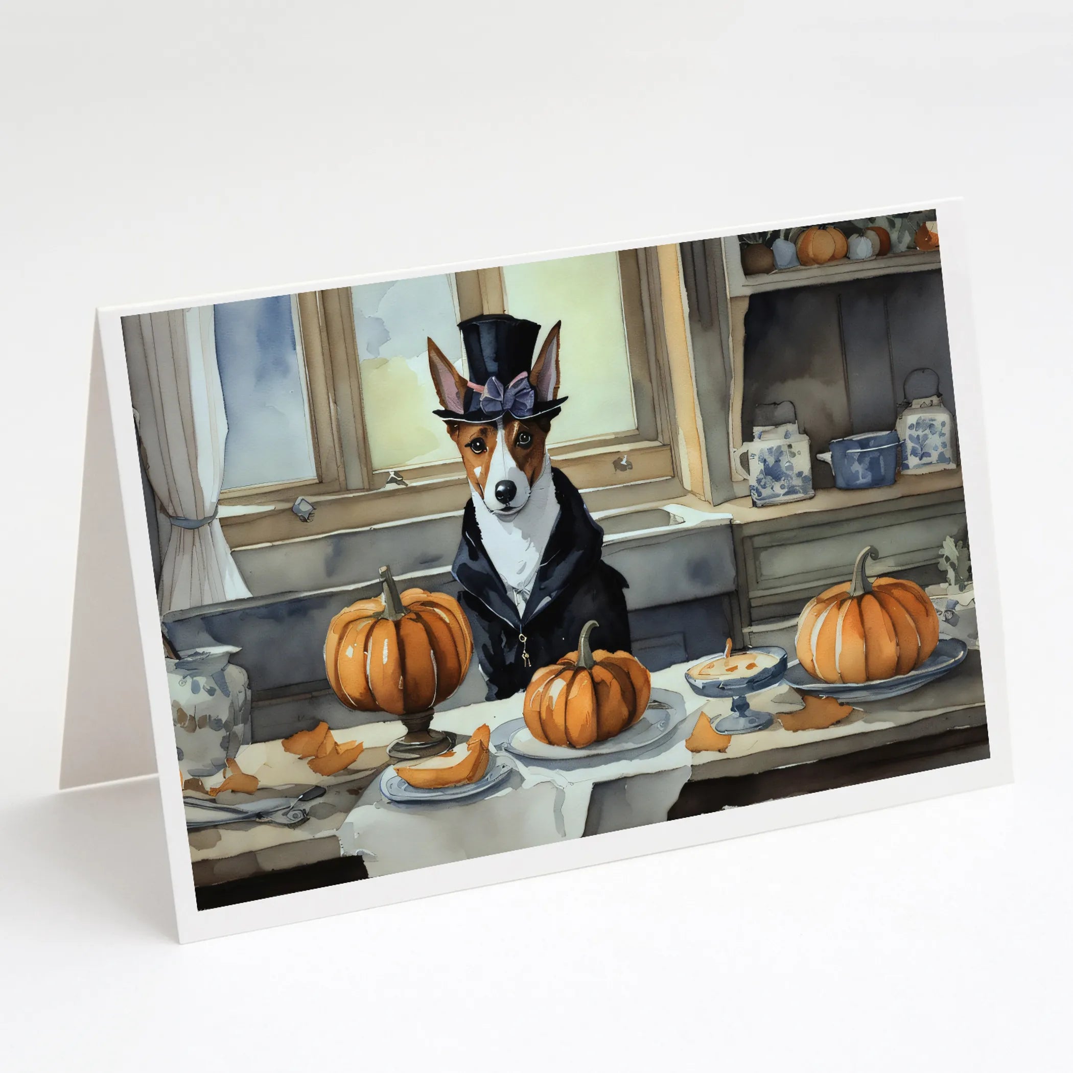Fall Kitchen Pumpkin Pie Greeting Cards  - Size: 5X7 | Pack Of: 1 | Collection name: Fall kitchen pumpkin pie