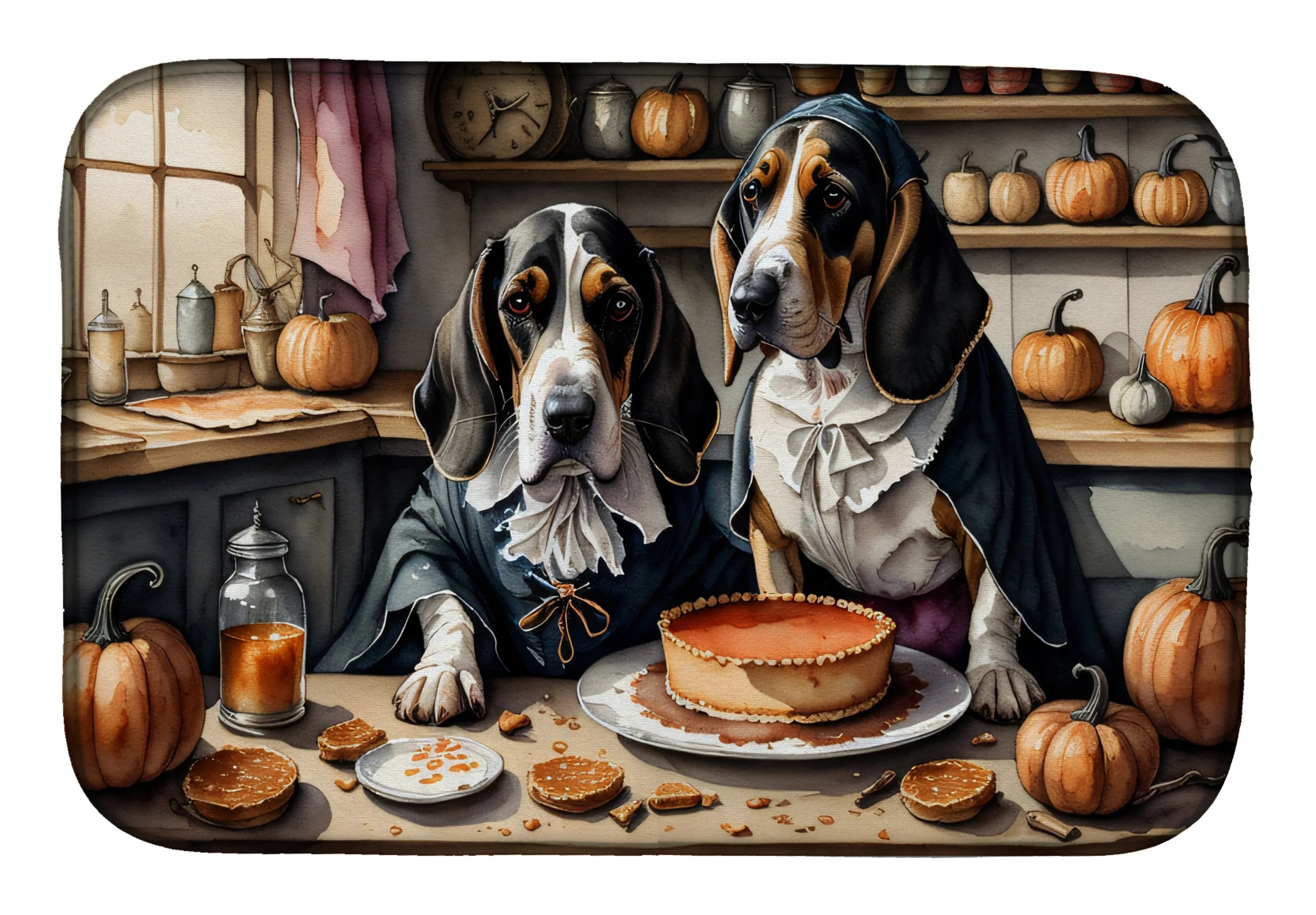 Fall Kitchen Pumpkin Pie Dish Drying Mat - Size: 14  X 21" | Pack Of: 1 | Collection name: Fall kitchen pumpkin pie