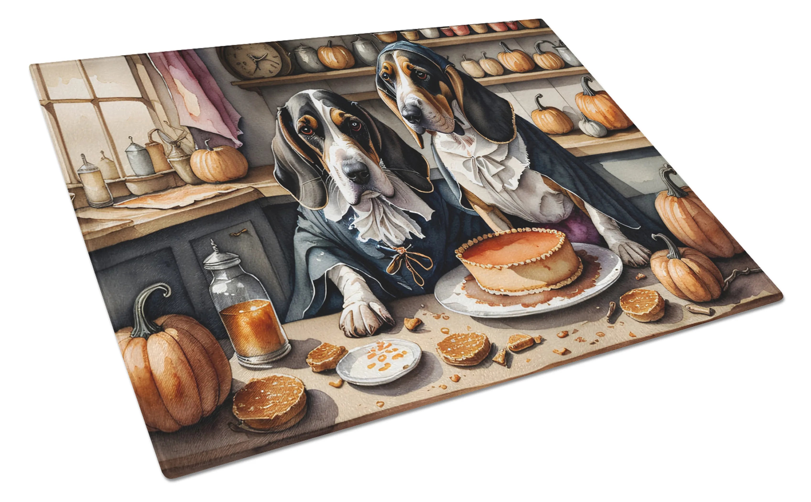 Fall Kitchen Pumpkin Pie Glass Cutting Board - Size: LARGE | Pack Of: 1 | Collection name: Fall kitchen pumpkin pie