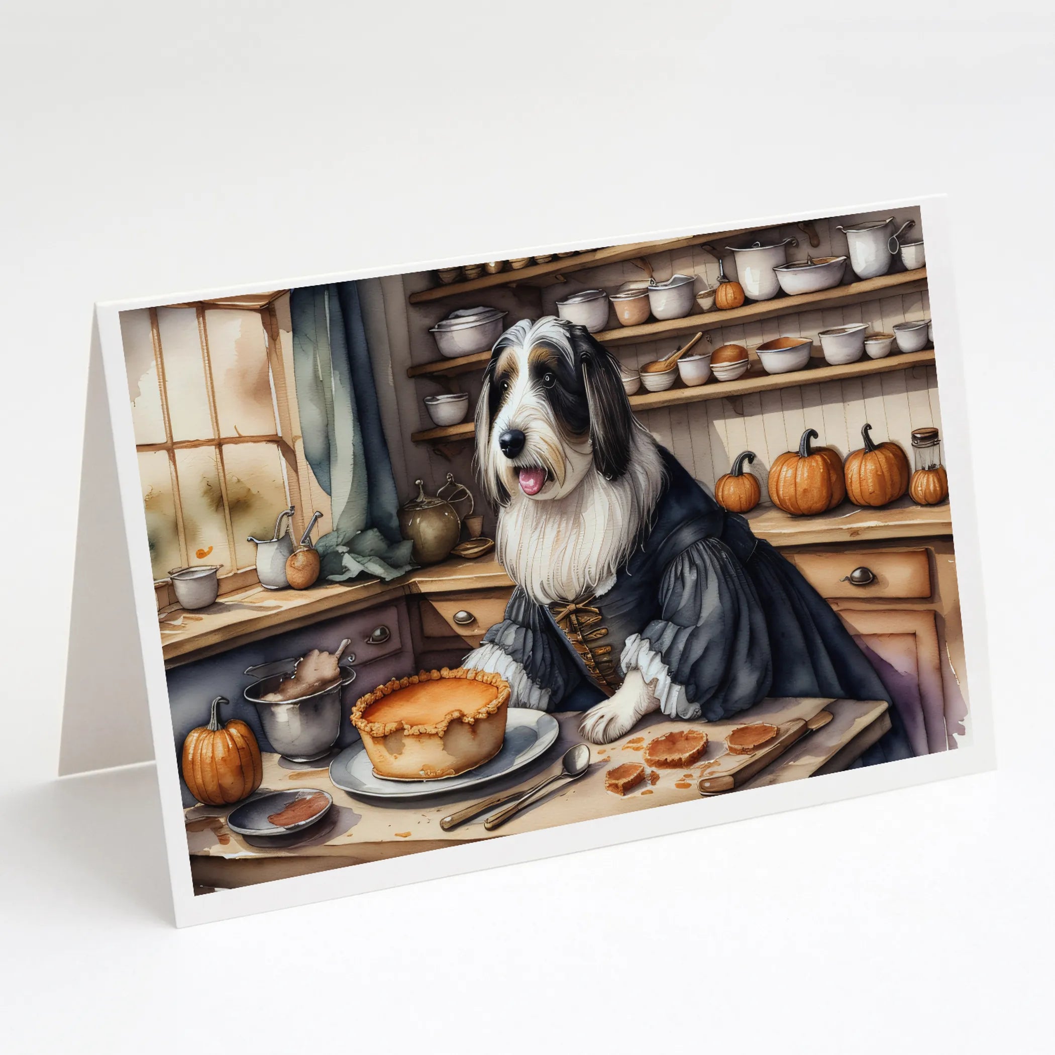 Fall Kitchen Pumpkin Pie Greeting Cards  - Size: 5X7 | Pack Of: 1 | Collection name: Fall kitchen pumpkin pie