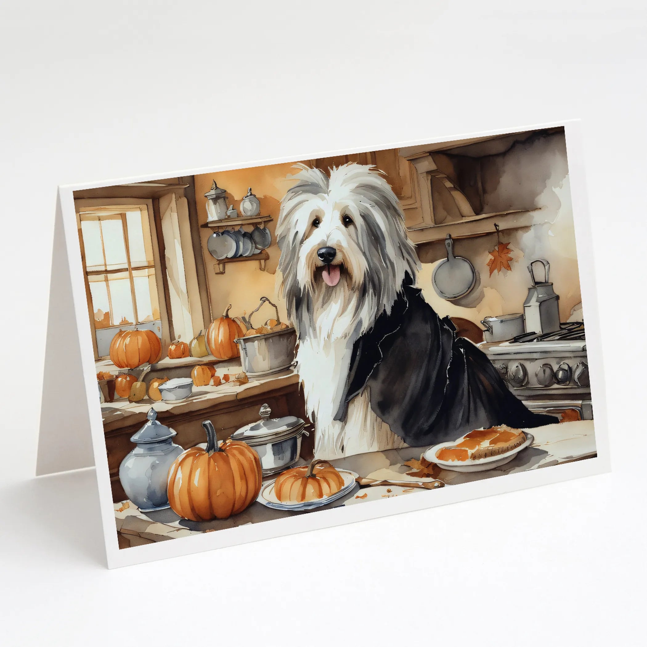 Fall Kitchen Pumpkin Pie Greeting Cards  - Size: 5X7 | Pack Of: 1 | Collection name: Fall kitchen pumpkin pie