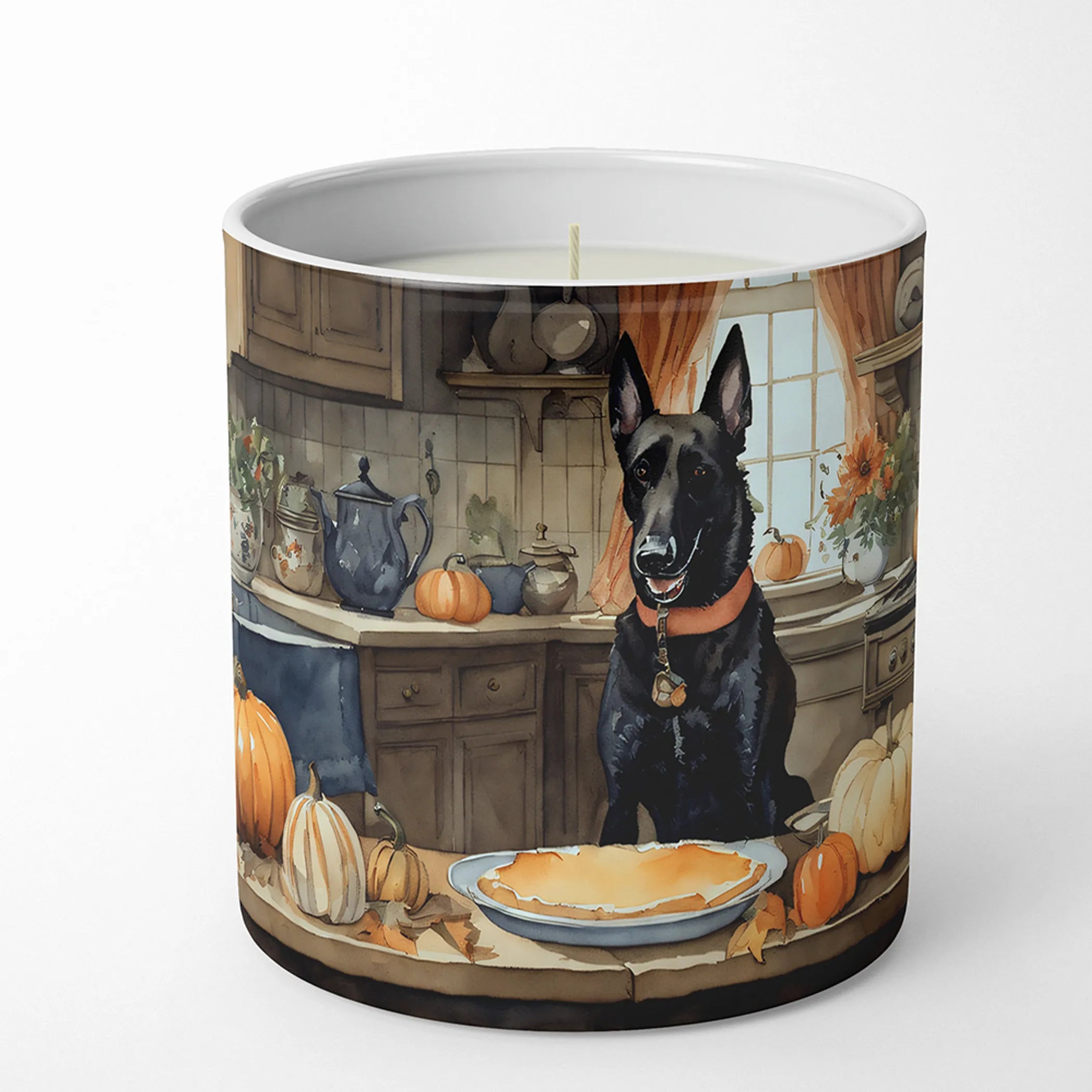 Fall Kitchen Pumpkin Pie Decorative Soy Candle - Size: 10 OZ | Pack Of: 1 | Collection name: Fall kitchen pumpkin pie
