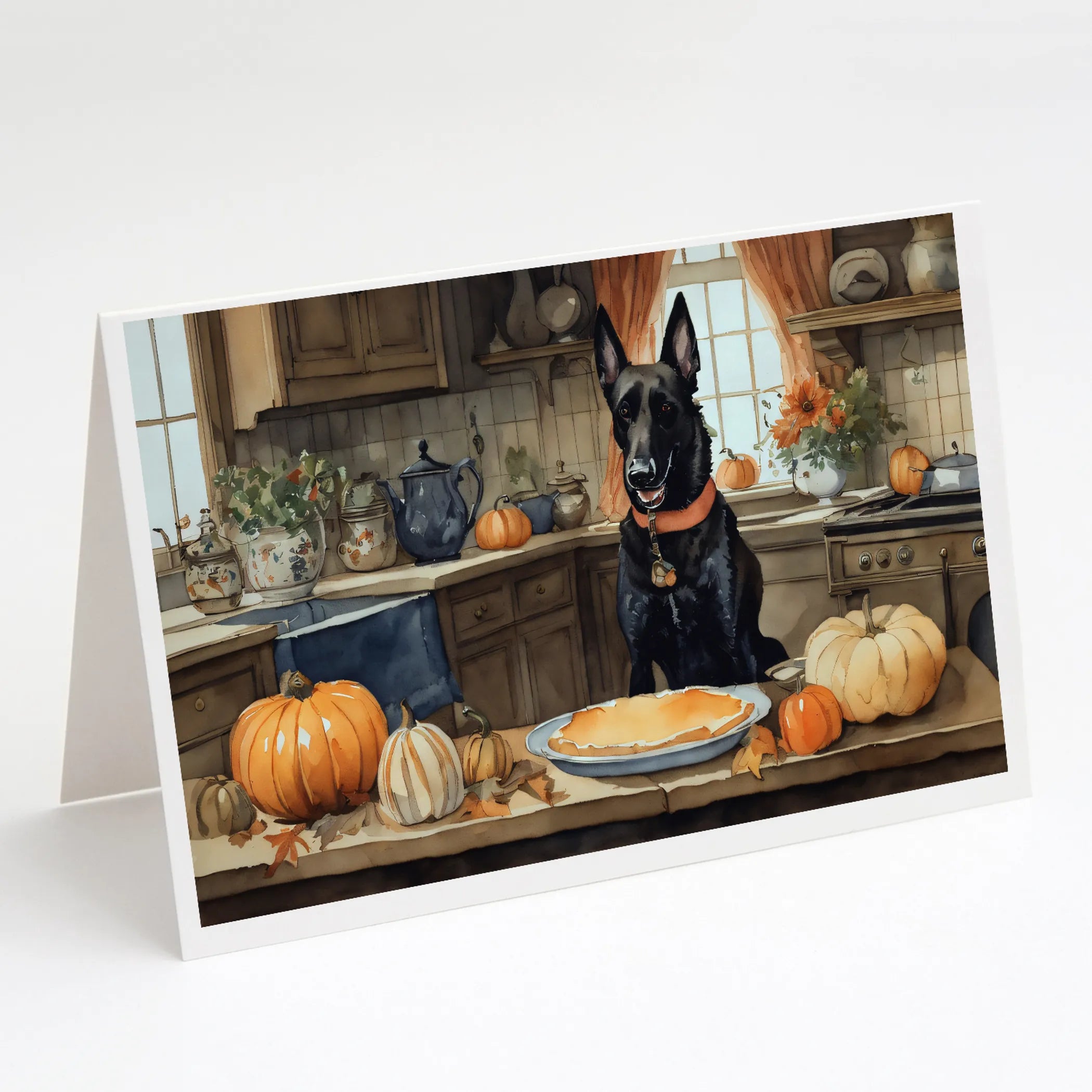 Fall Kitchen Pumpkin Pie Greeting Cards  - Size: 5X7 | Pack Of: 1 | Collection name: Fall kitchen pumpkin pie