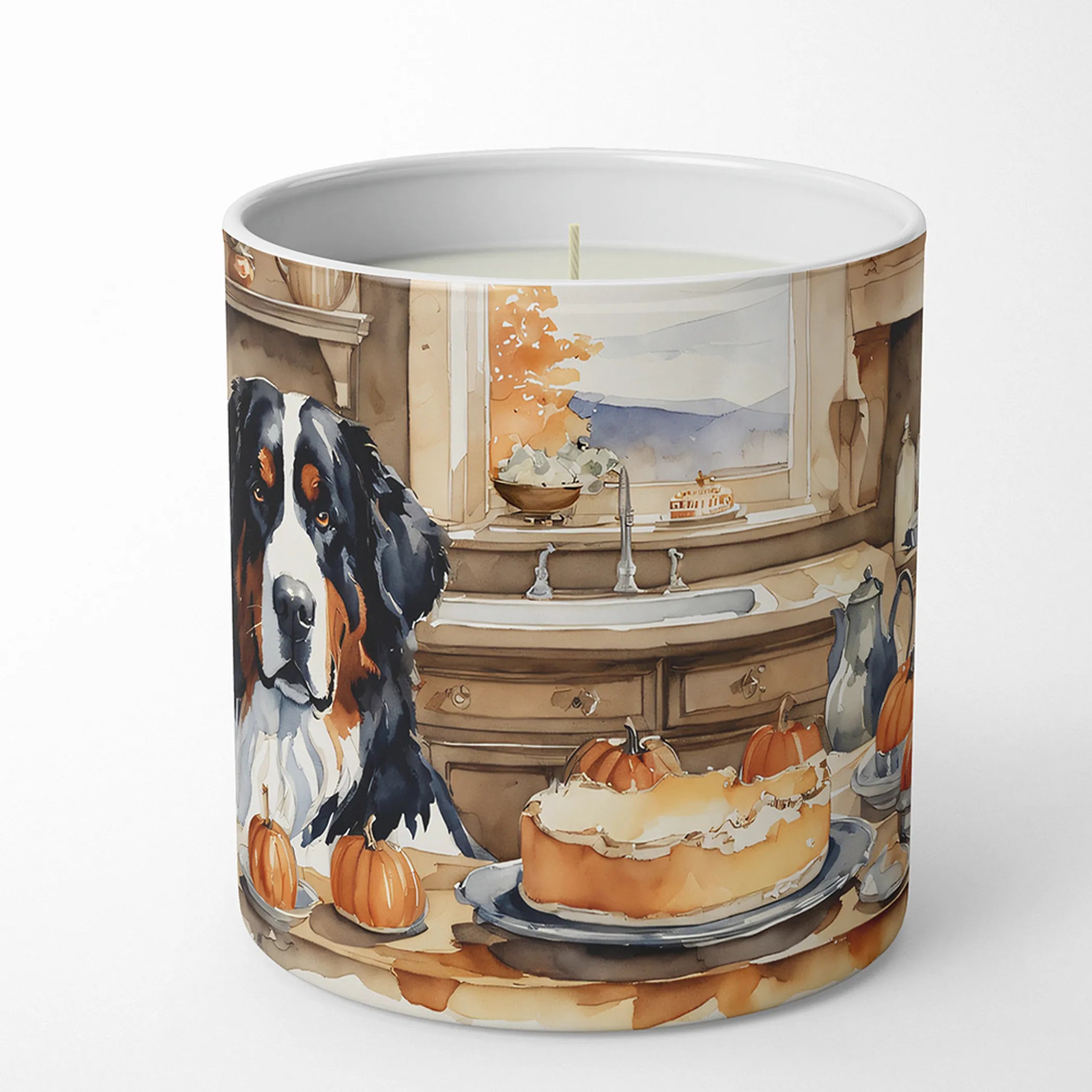 Fall Kitchen Pumpkin Pie Decorative Soy Candle - Size: 10 OZ | Pack Of: 1 | Collection name: Fall kitchen pumpkin pie