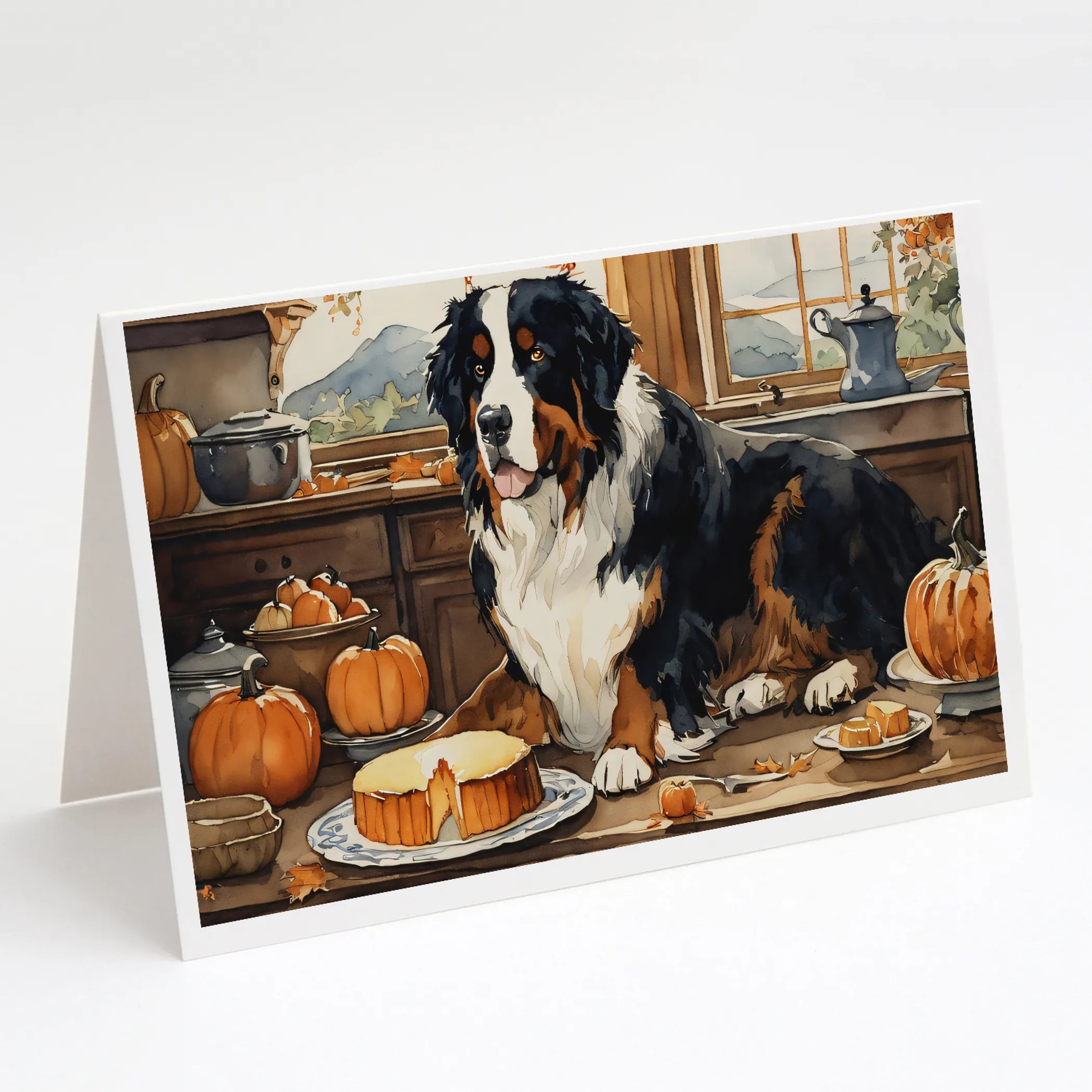 Fall Kitchen Pumpkin Pie Greeting Cards  - Size: 5X7 | Pack Of: 1 | Collection name: Fall kitchen pumpkin pie