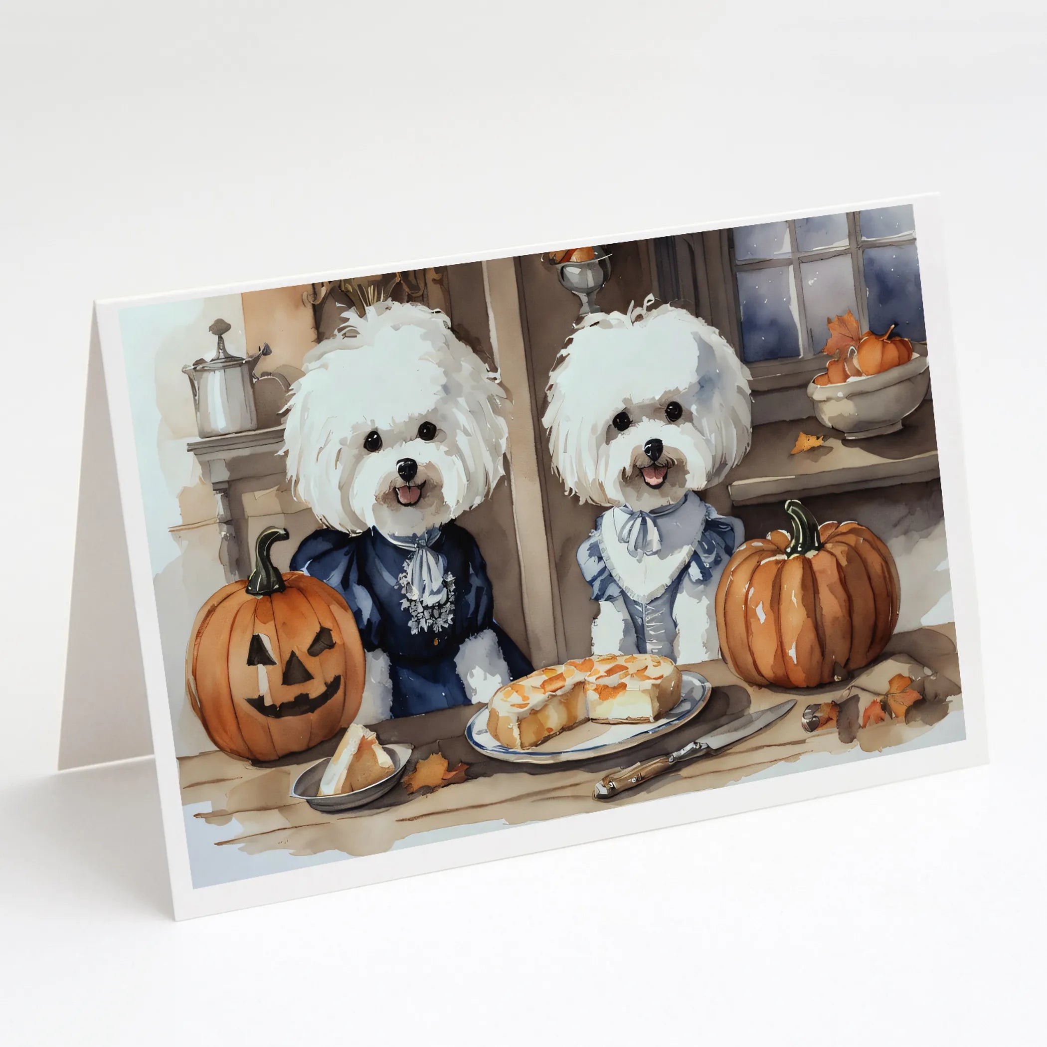 Fall Kitchen Pumpkin Pie Greeting Cards  - Size: 5X7 | Pack Of: 1 | Collection name: Fall kitchen pumpkin pie