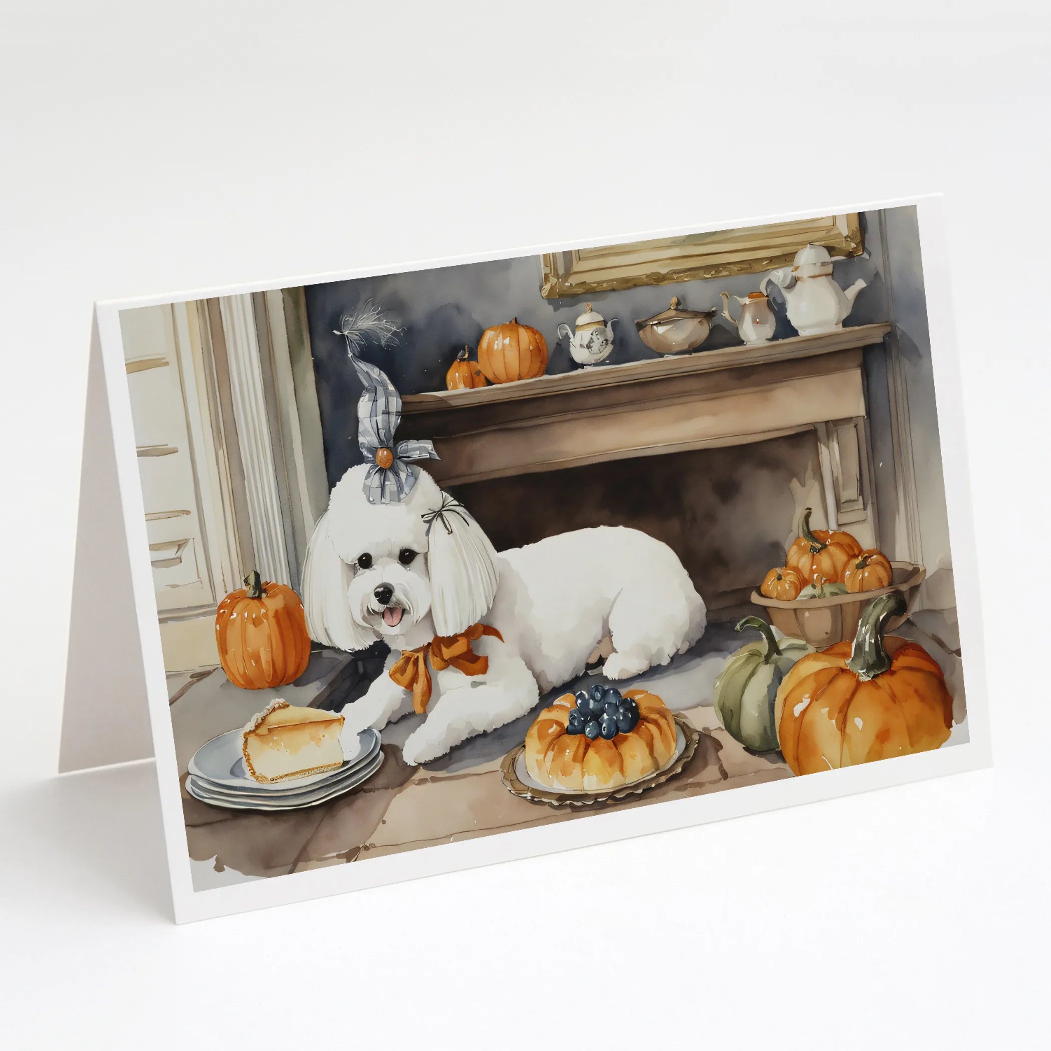 Fall Kitchen Pumpkin Pie Greeting Cards  - Size: 5X7 | Pack Of: 1 | Collection name: Fall kitchen pumpkin pie