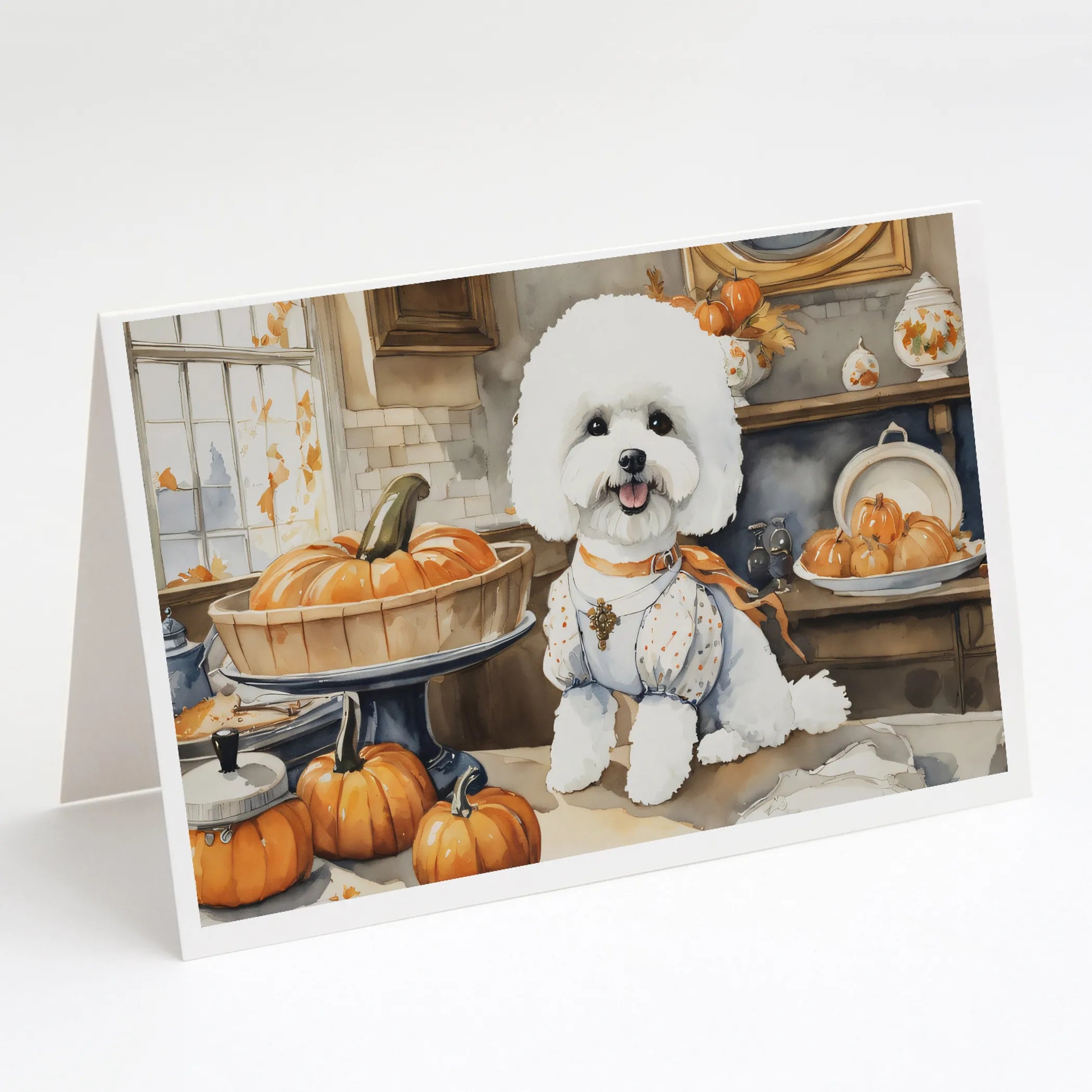 Fall Kitchen Pumpkin Pie Greeting Cards  - Size: 5X7 | Pack Of: 1 | Collection name: Fall kitchen pumpkin pie