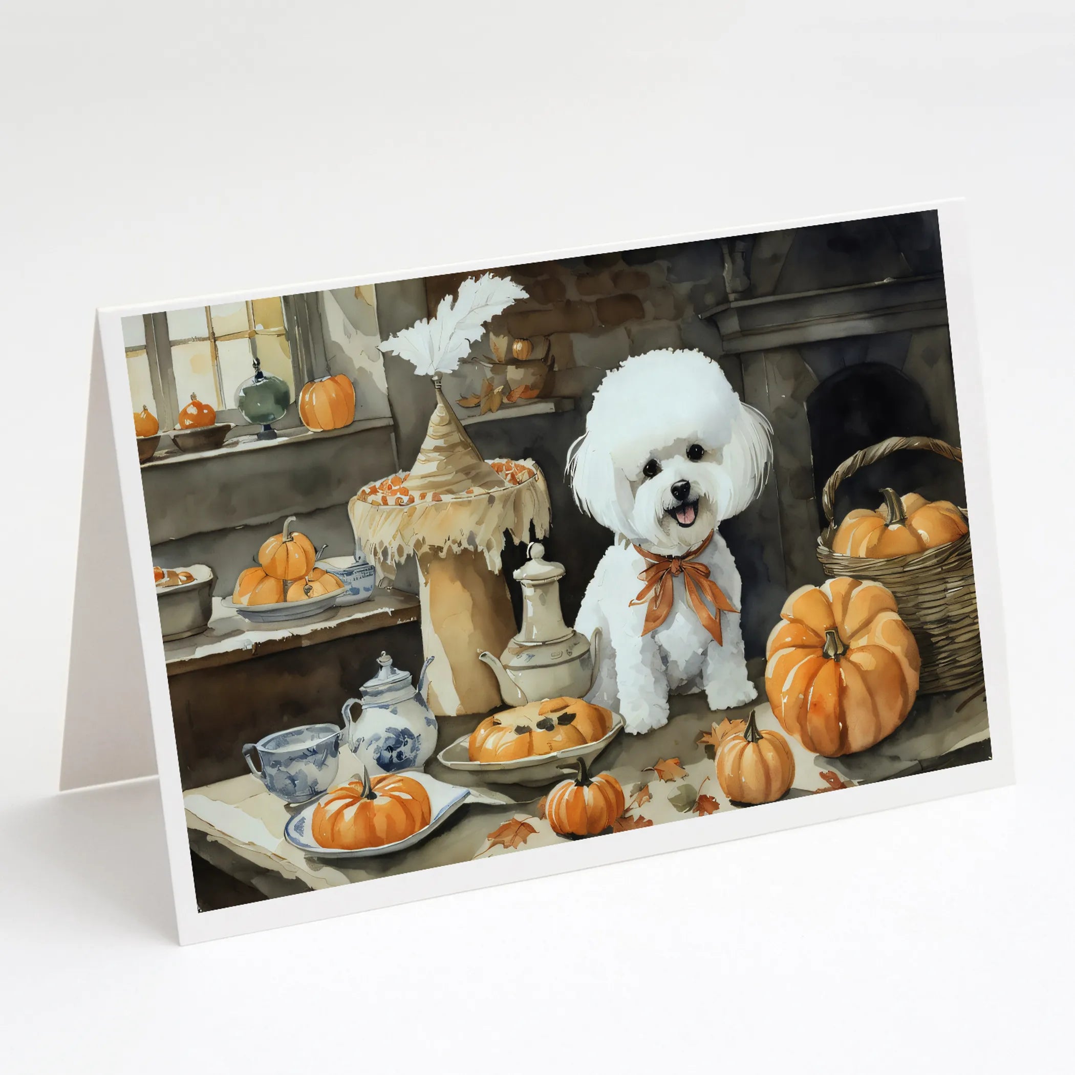 Fall Kitchen Pumpkin Pie Greeting Cards  - Size: 5X7 | Pack Of: 1 | Collection name: Fall kitchen pumpkin pie