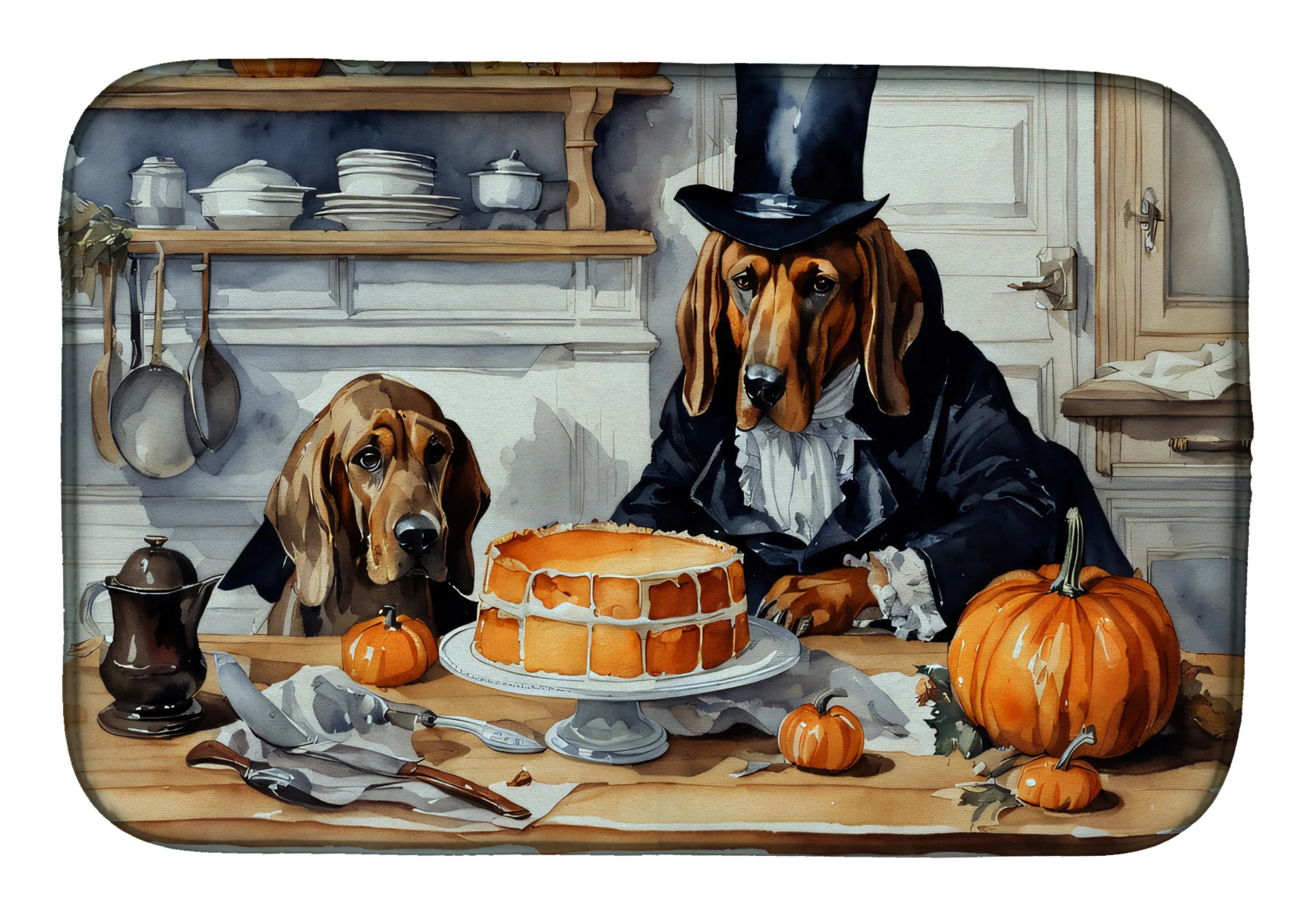 Fall Kitchen Pumpkin Pie Dish Drying Mat - Size: 14  X 21" | Pack Of: 1 | Collection name: Fall kitchen pumpkin pie
