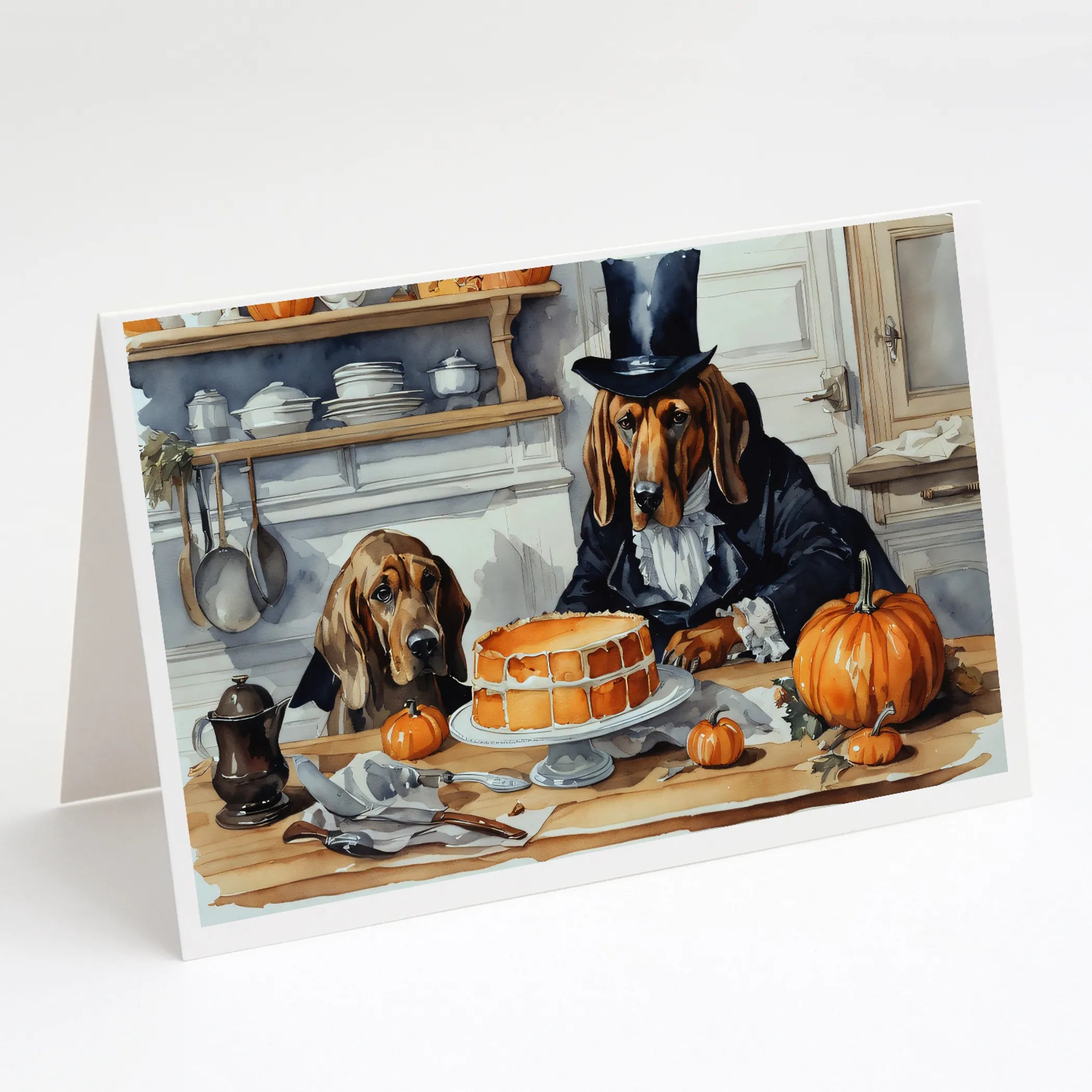 Fall Kitchen Pumpkin Pie Greeting Cards  - Size: 5X7 | Pack Of: 1 | Collection name: Fall kitchen pumpkin pie