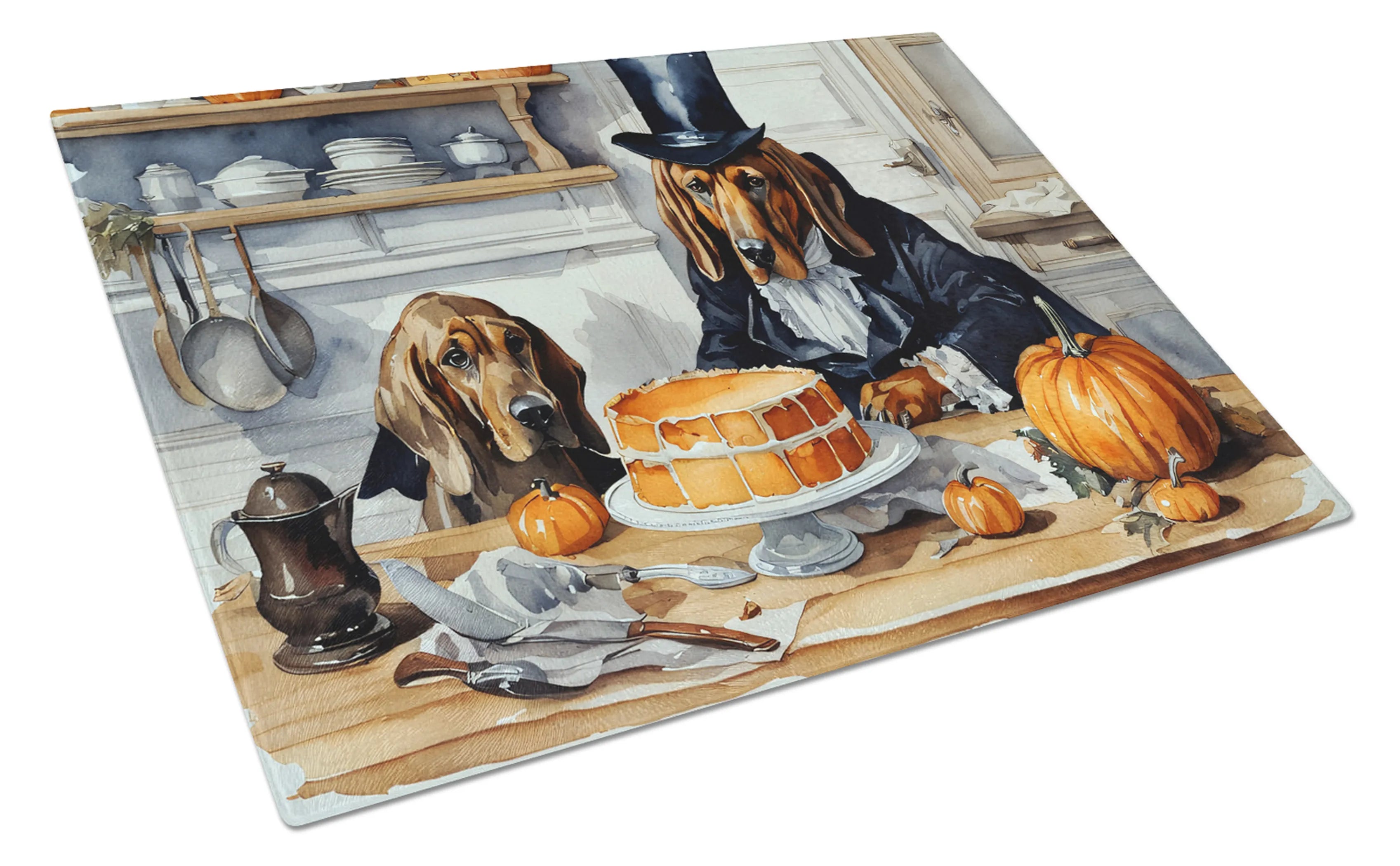 Fall Kitchen Pumpkin Pie Glass Cutting Board - Size: LARGE | Pack Of: 1 | Collection name: Fall kitchen pumpkin pie