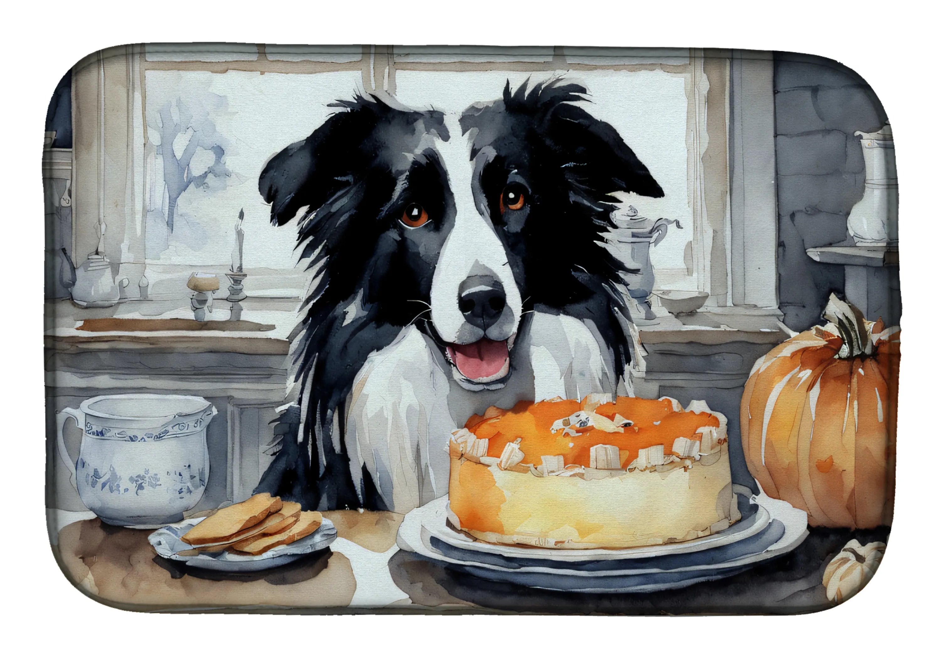 Fall Kitchen Pumpkin Pie Dish Drying Mat - Size: 14  X 21" | Pack Of: 1 | Collection name: Fall kitchen pumpkin pie