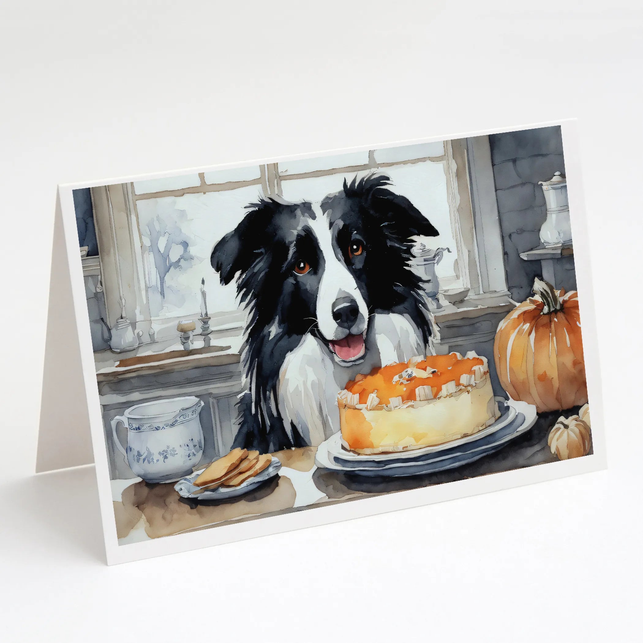 Fall Kitchen Pumpkin Pie Greeting Cards  - Size: 5X7 | Pack Of: 1 | Collection name: Fall kitchen pumpkin pie