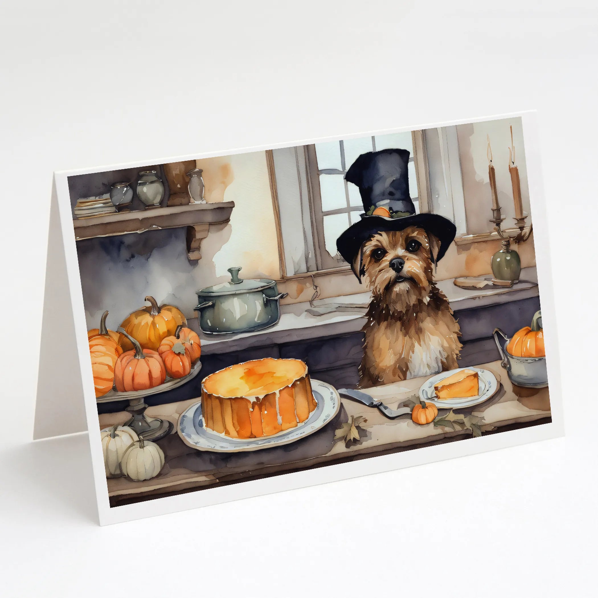 Fall Kitchen Pumpkin Pie Greeting Cards  - Size: 5X7 | Pack Of: 1 | Collection name: Fall kitchen pumpkin pie