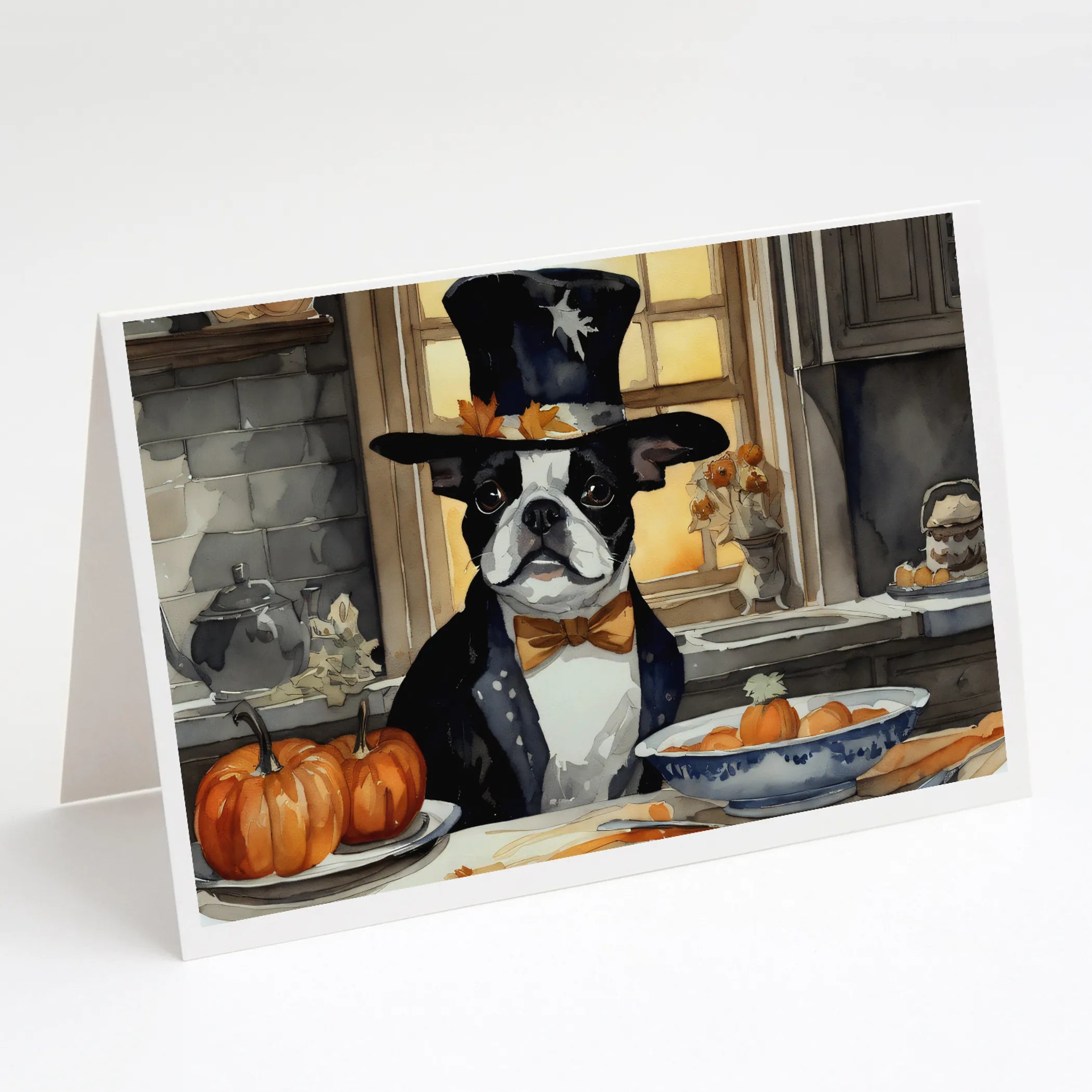 Fall Kitchen Pumpkin Pie Greeting Cards  - Size: 5X7 | Pack Of: 1 | Collection name: Fall kitchen pumpkin pie