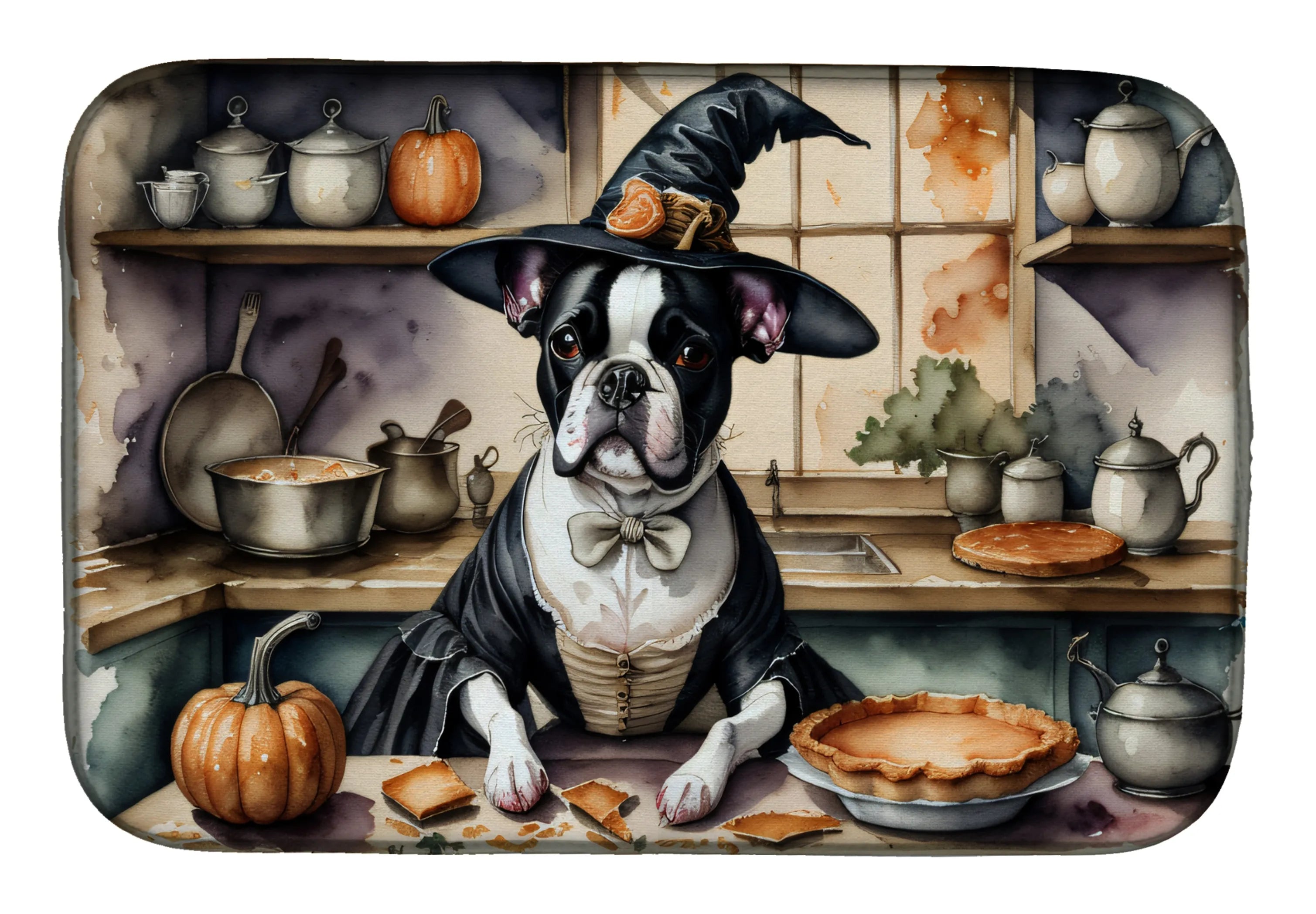 Fall Kitchen Pumpkin Pie Dish Drying Mat - Size: 14  X 21" | Pack Of: 1 | Collection name: Fall kitchen pumpkin pie