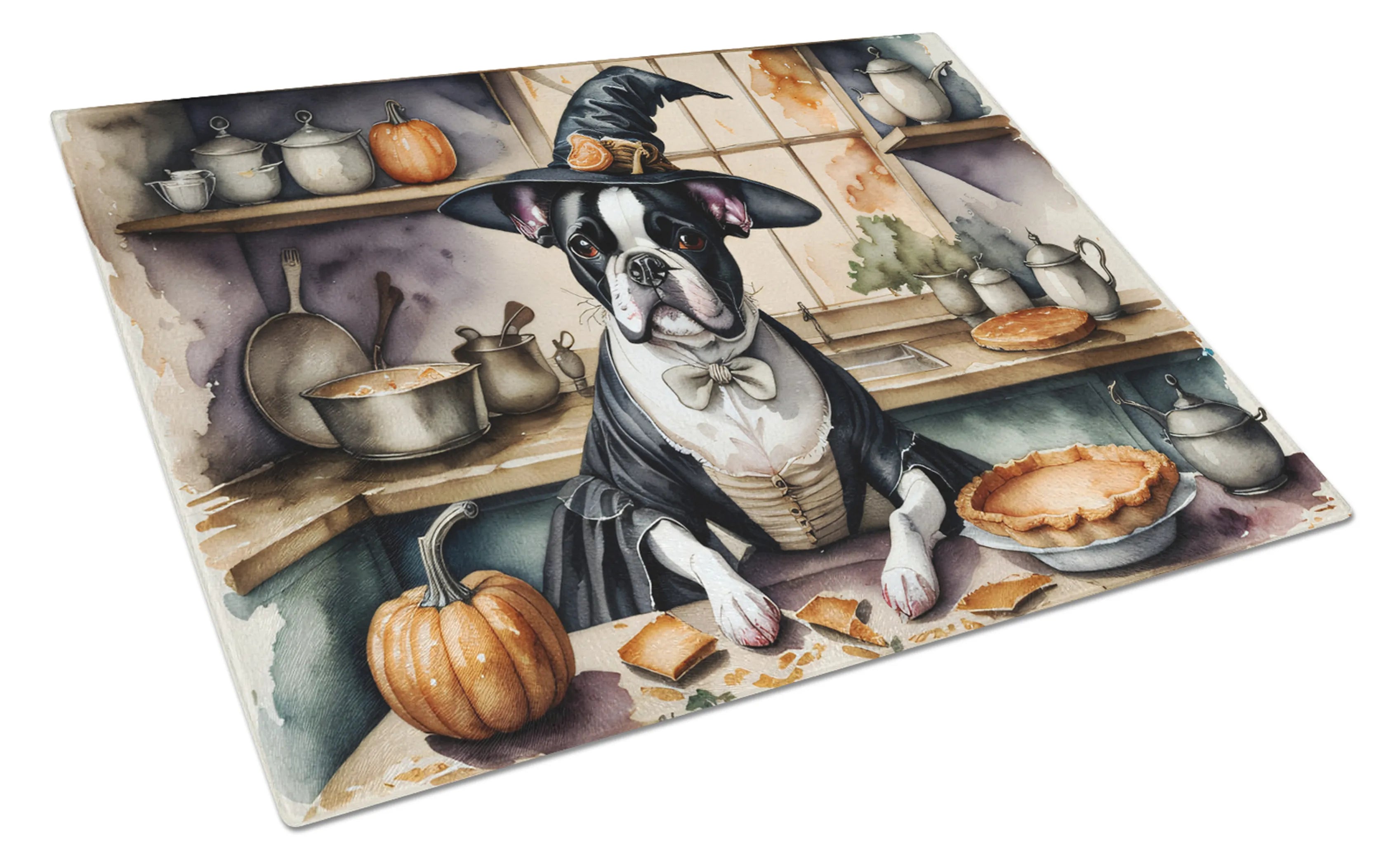 Fall Kitchen Pumpkin Pie Glass Cutting Board - Size: LARGE | Pack Of: 1 | Collection name: Fall kitchen pumpkin pie