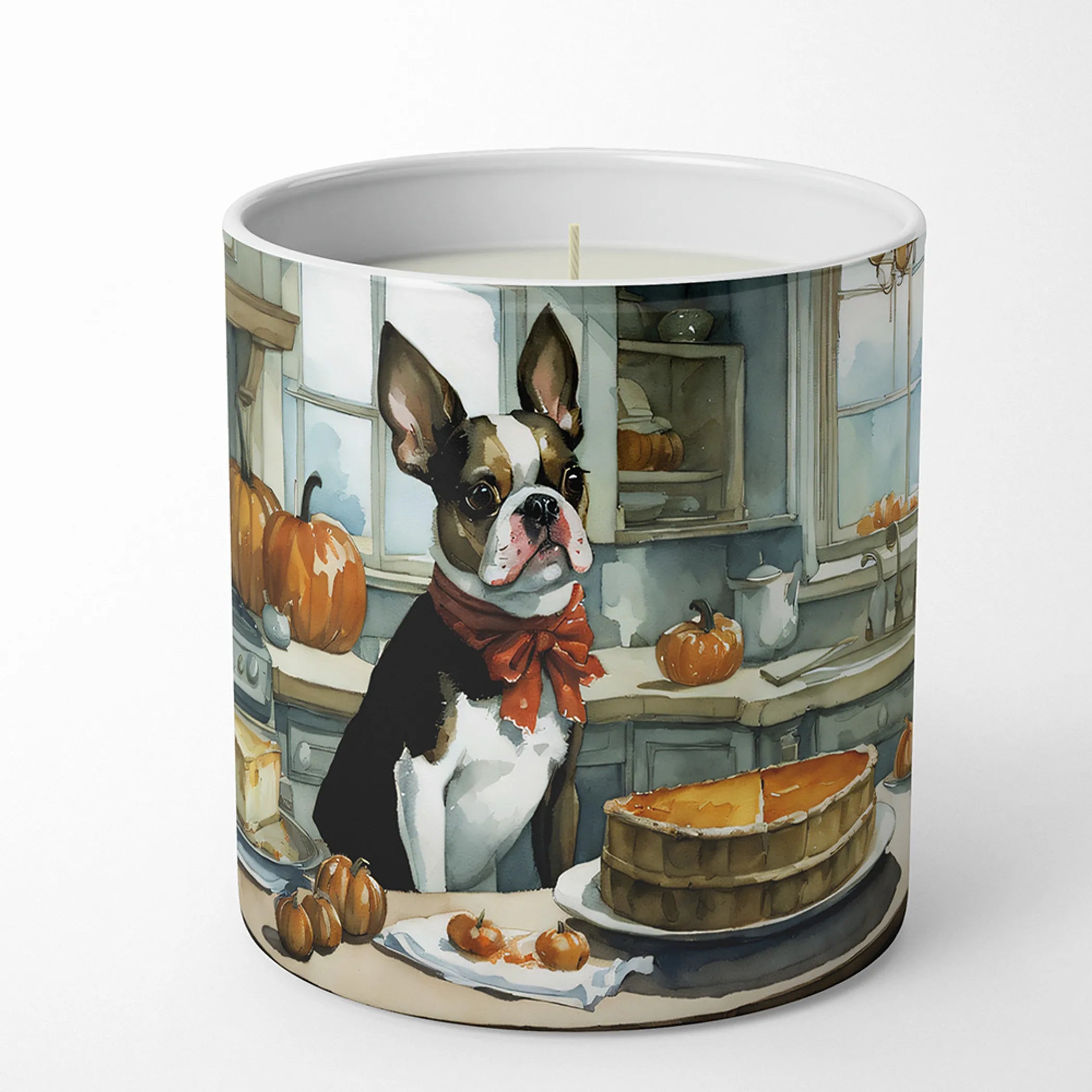 Fall Kitchen Pumpkin Pie Decorative Soy Candle - Size: 10 OZ | Pack Of: 1 | Collection name: Fall kitchen pumpkin pie