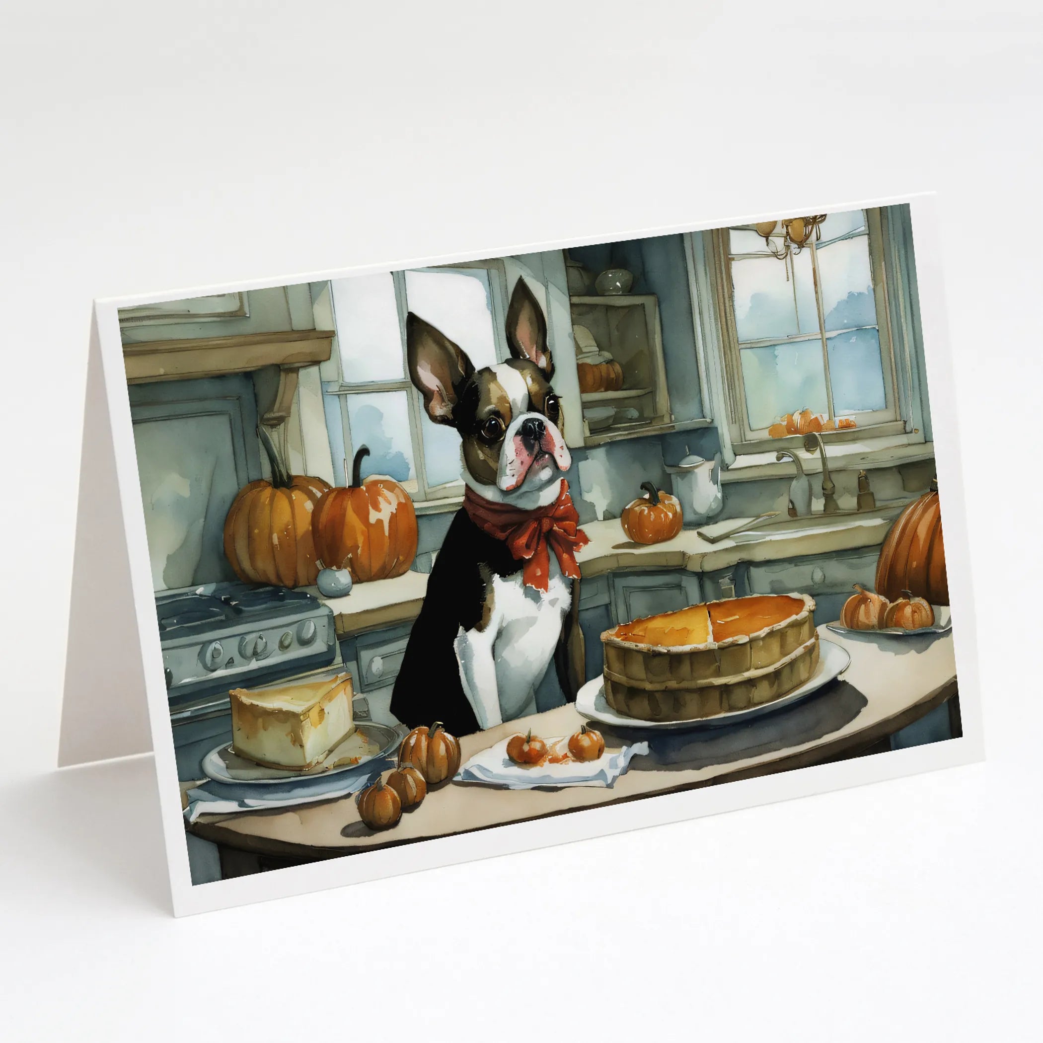 Fall Kitchen Pumpkin Pie Greeting Cards  - Size: 5X7 | Pack Of: 1 | Collection name: Fall kitchen pumpkin pie