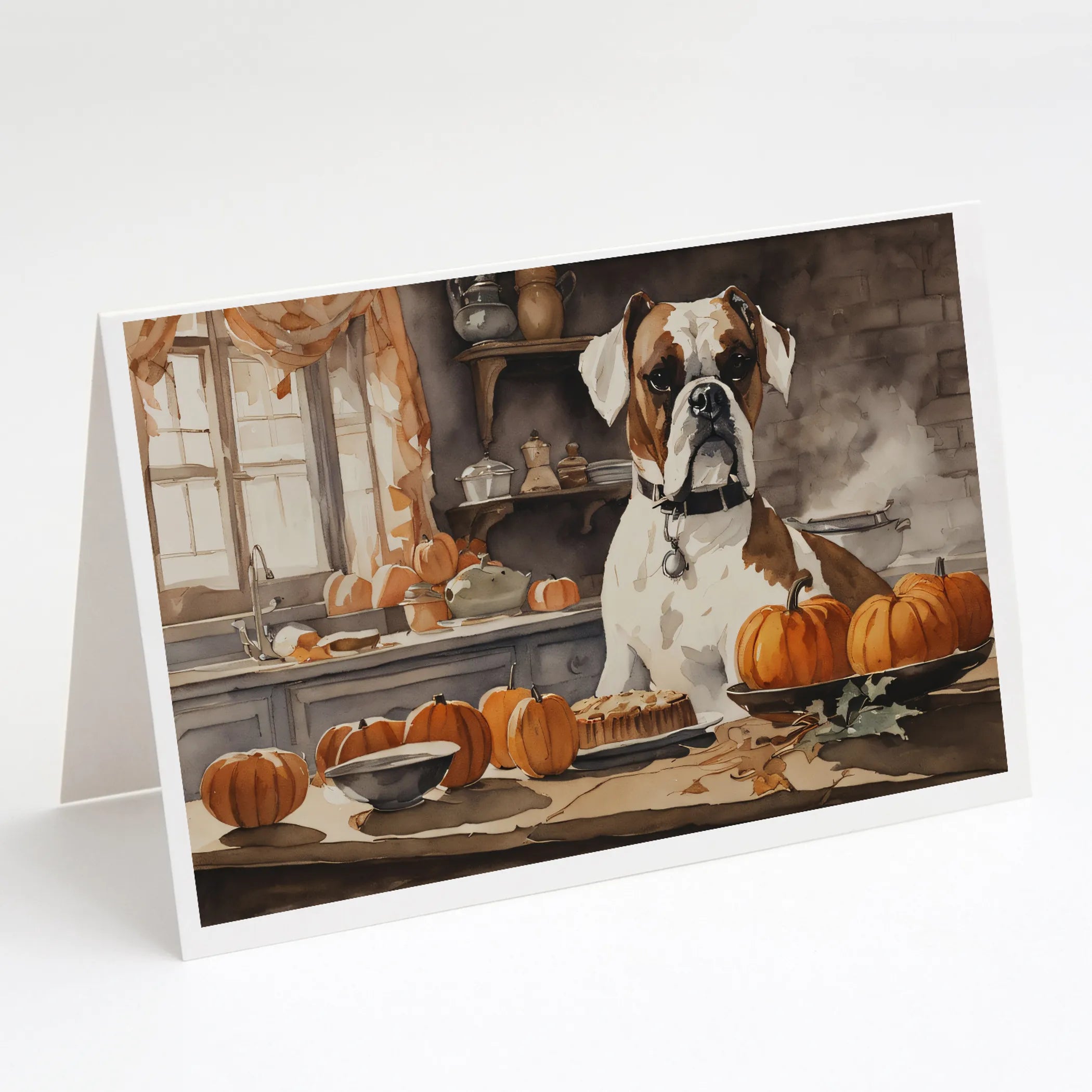 Fall Kitchen Pumpkin Pie Greeting Cards  - Size: 5X7 | Pack Of: 1 | Collection name: Fall kitchen pumpkin pie