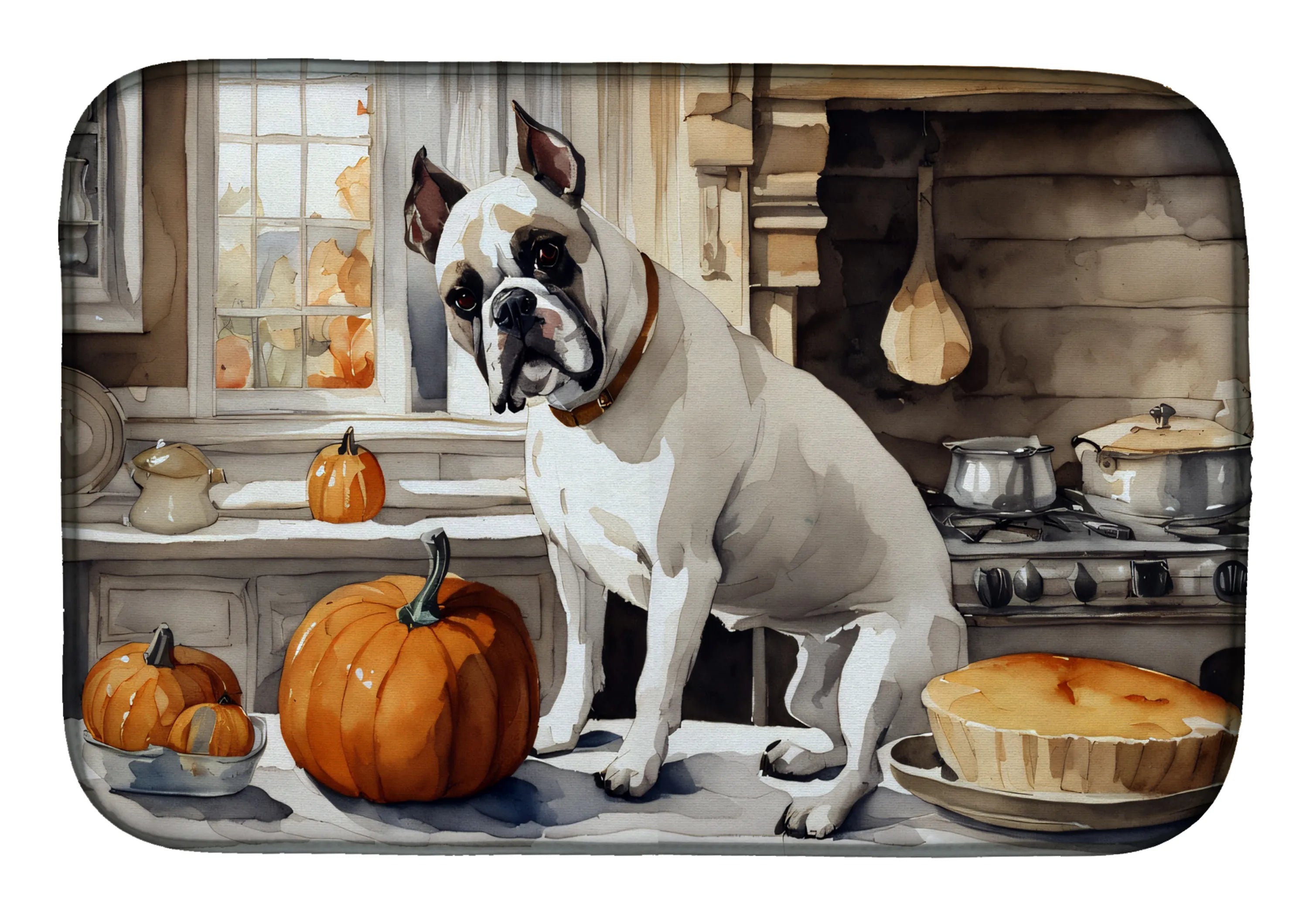 Fall Kitchen Pumpkin Pie Dish Drying Mat - Size: 14  X 21" | Pack Of: 1 | Collection name: Fall kitchen pumpkin pie