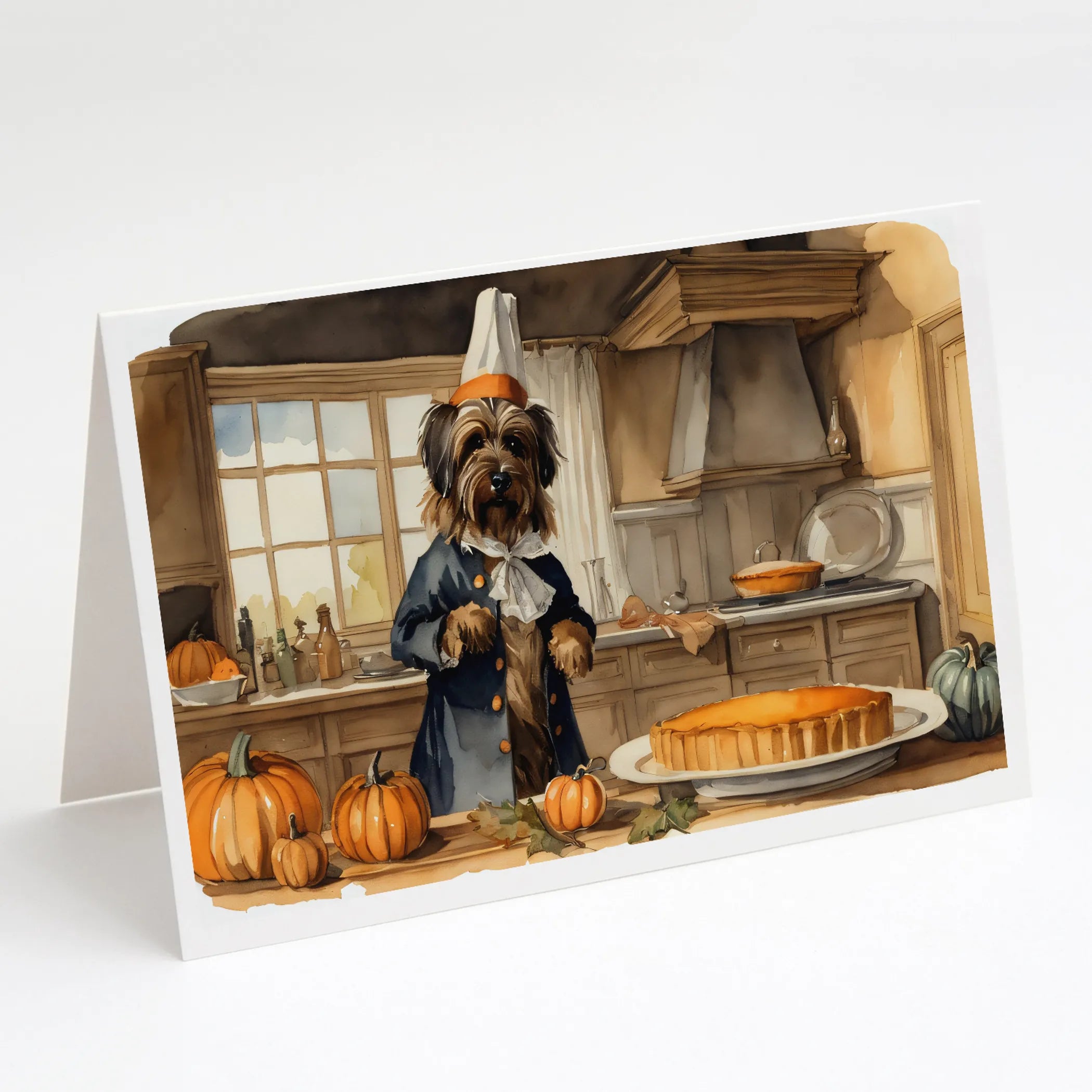 Fall Kitchen Pumpkin Pie Greeting Cards  - Size: 5X7 | Pack Of: 1 | Collection name: Fall kitchen pumpkin pie