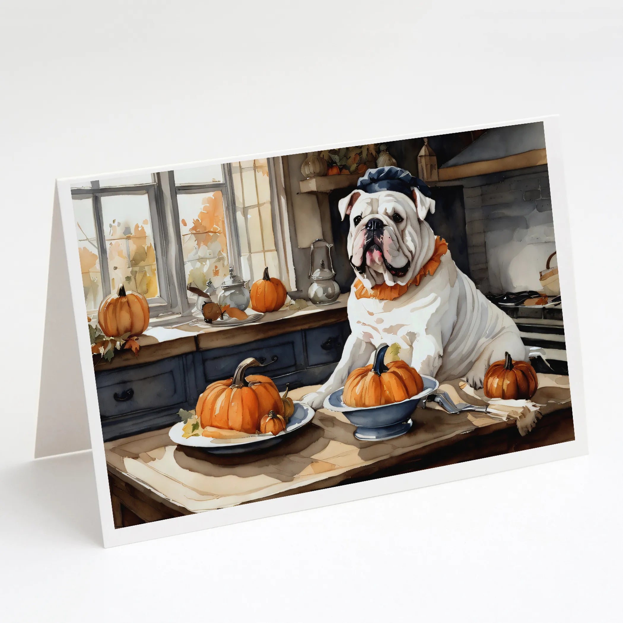 Fall Kitchen Pumpkin Pie Greeting Cards  - Size: 5X7 | Pack Of: 1 | Collection name: Fall kitchen pumpkin pie