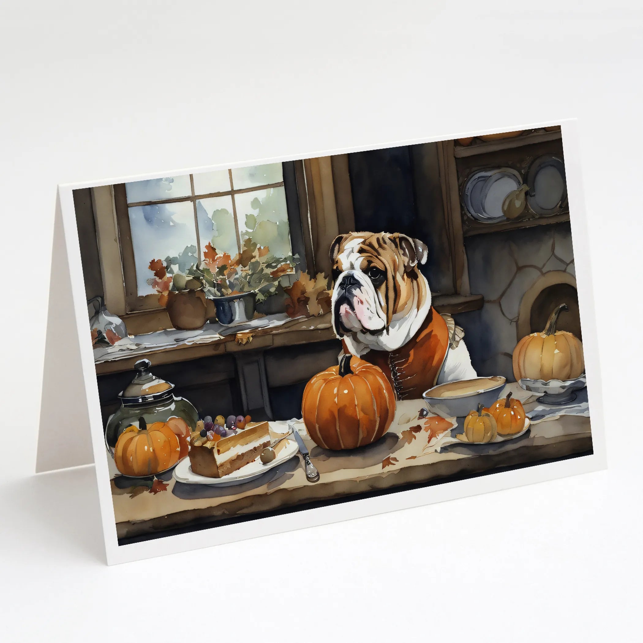 Fall Kitchen Pumpkin Pie Greeting Cards  - Size: 5X7 | Pack Of: 1 | Collection name: Fall kitchen pumpkin pie