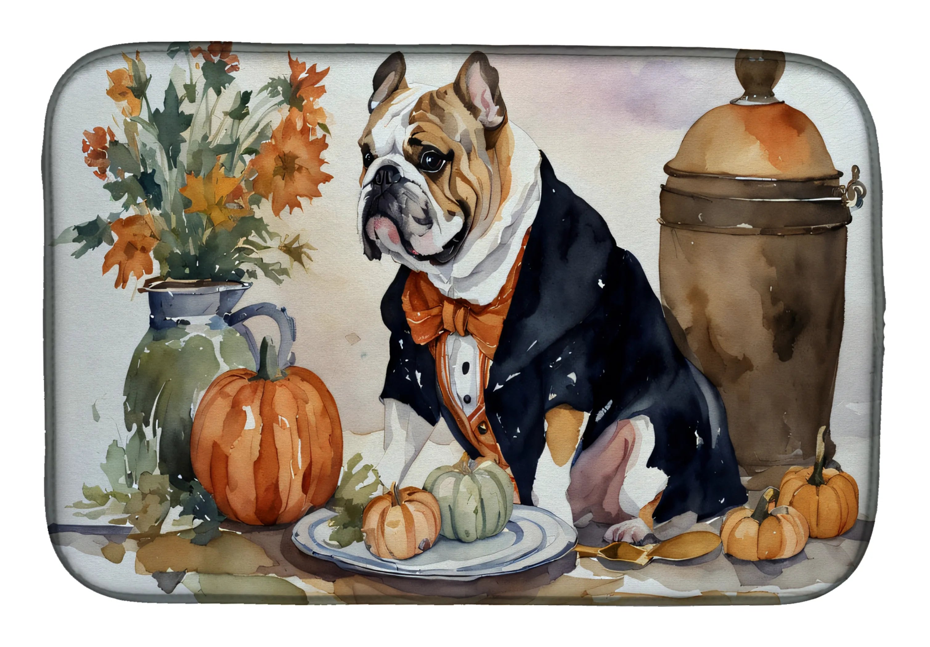 Fall Kitchen Pumpkin Pie Dish Drying Mat - Size: 14  X 21" | Pack Of: 1 | Collection name: Fall kitchen pumpkin pie