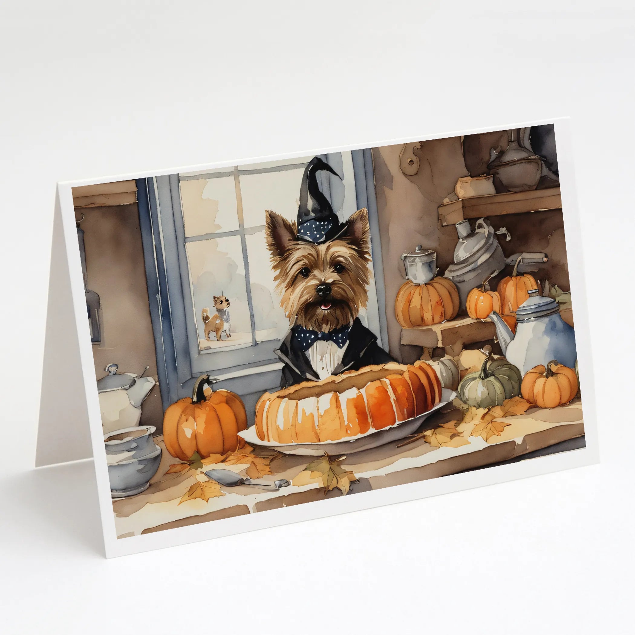 Fall Kitchen Pumpkin Pie Greeting Cards  - Size: 5X7 | Pack Of: 1 | Collection name: Fall kitchen pumpkin pie