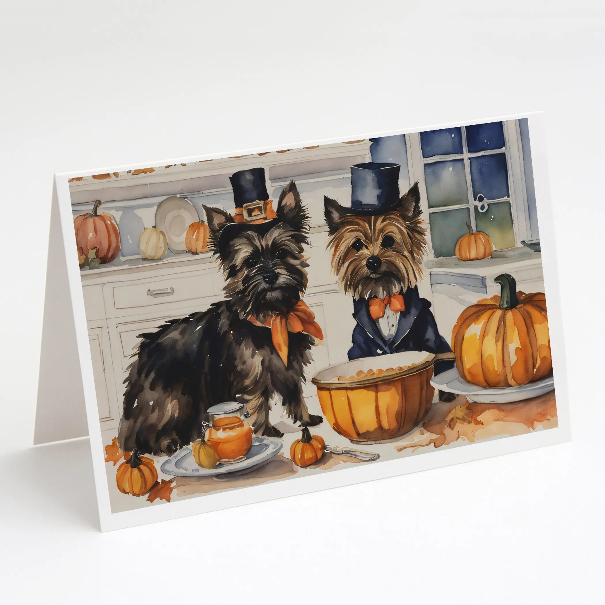 Fall Kitchen Pumpkin Pie Greeting Cards  - Size: 5X7 | Pack Of: 1 | Collection name: Fall kitchen pumpkin pie