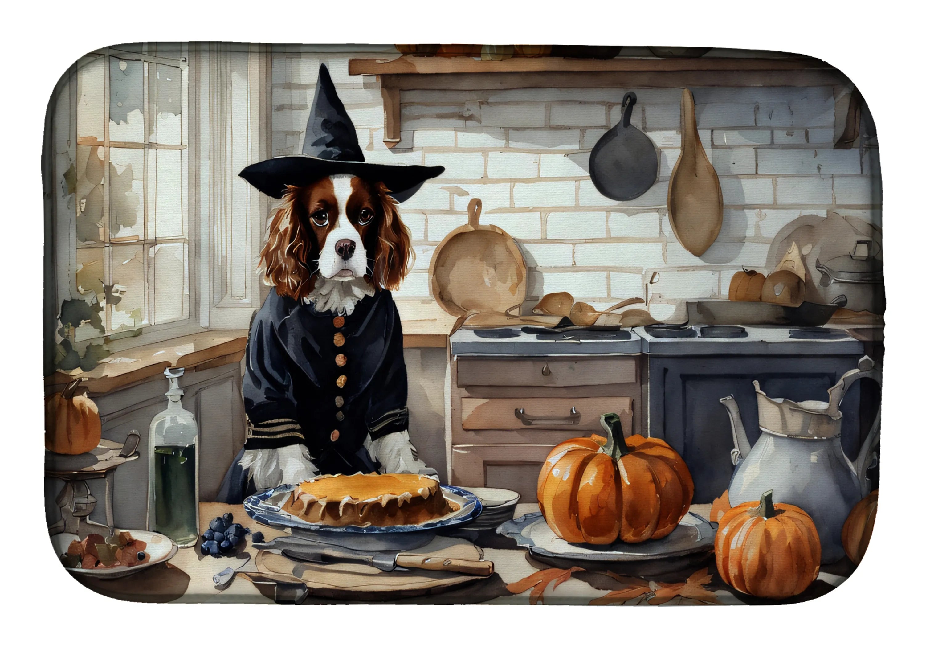 Fall Kitchen Pumpkin Pie Dish Drying Mat - Size: 14  X 21" | Pack Of: 1 | Collection name: Fall kitchen pumpkin pie