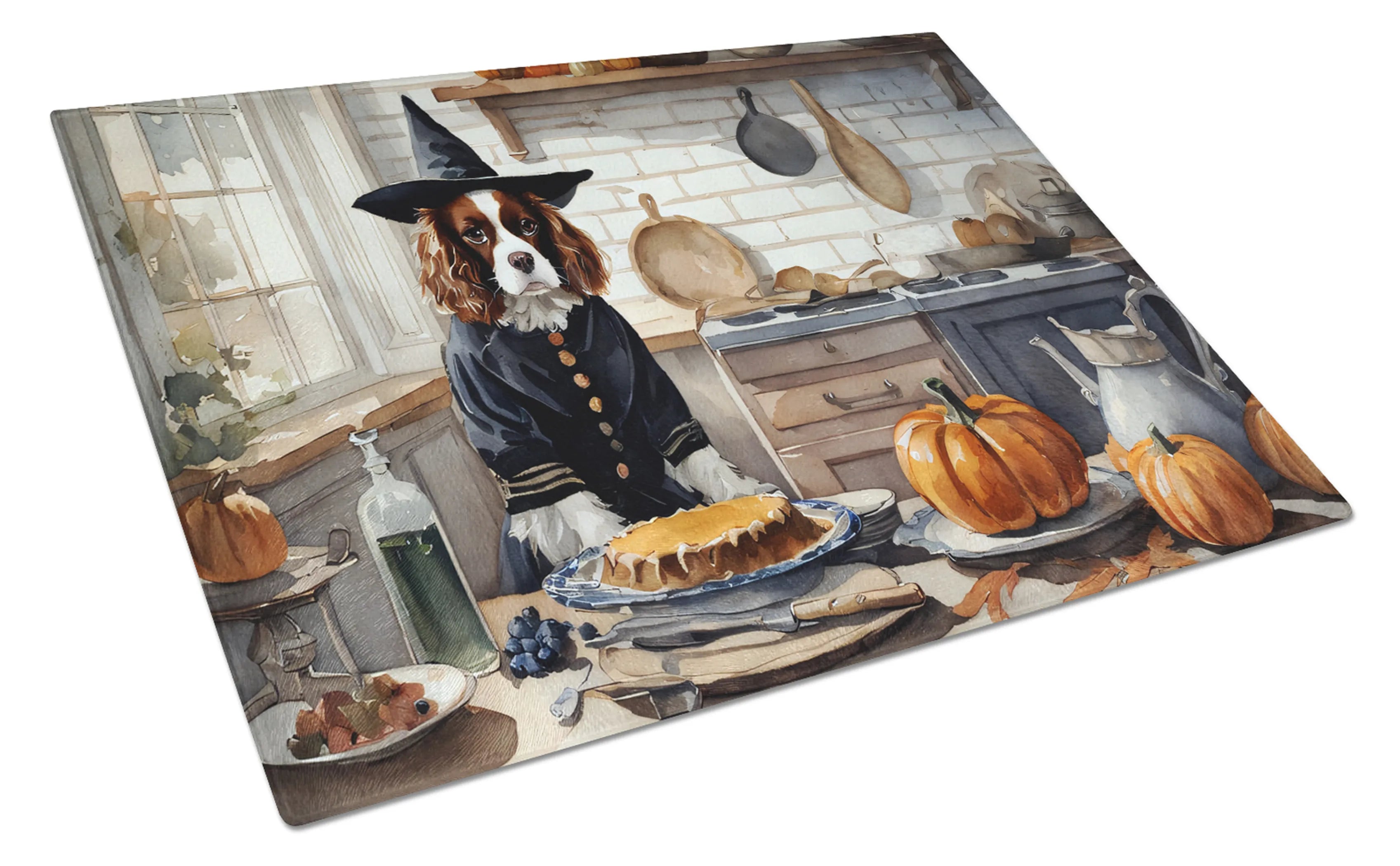 Fall Kitchen Pumpkin Pie Glass Cutting Board - Size: LARGE | Pack Of: 1 | Collection name: Fall kitchen pumpkin pie