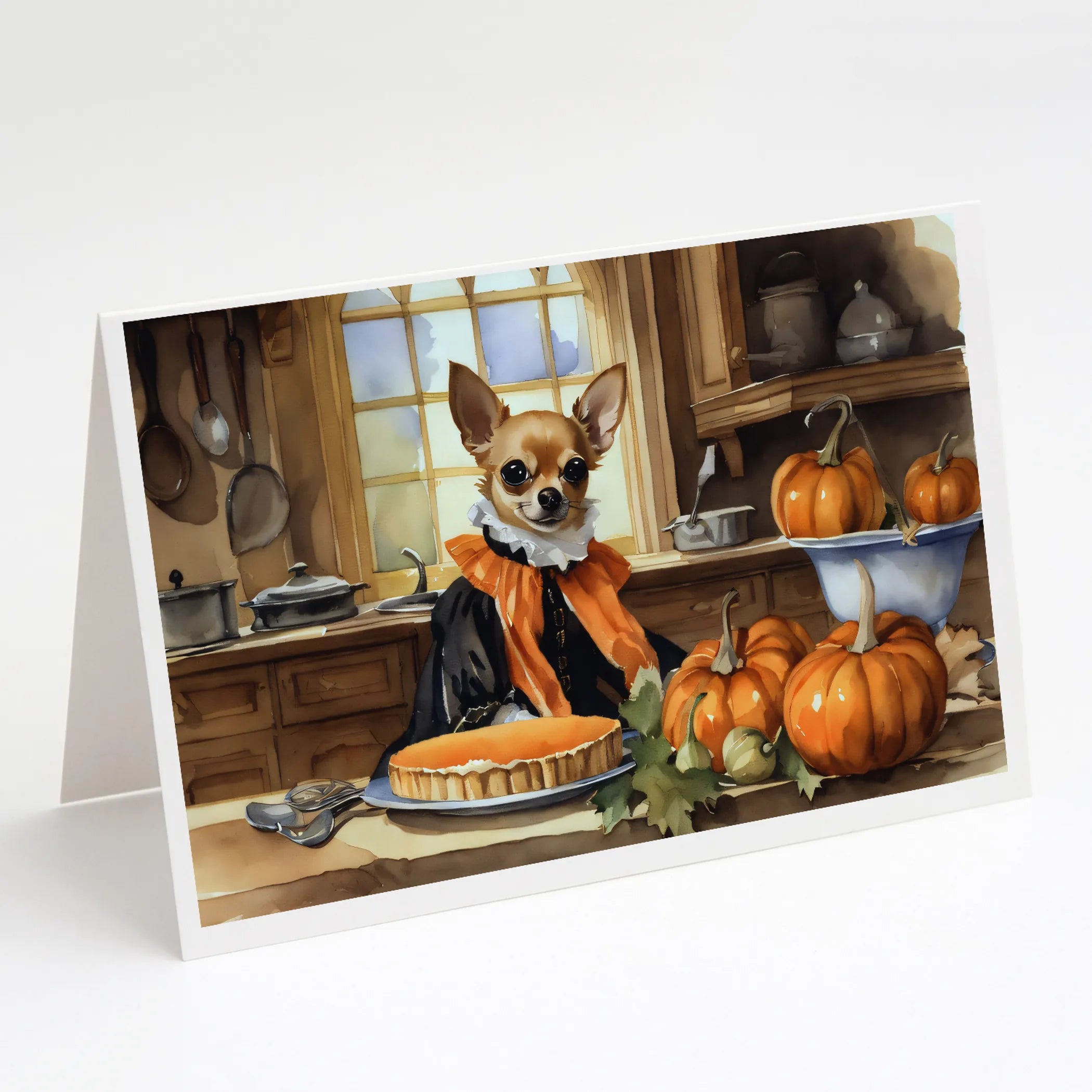 Fall Kitchen Pumpkin Pie Greeting Cards  - Size: 5X7 | Pack Of: 1 | Collection name: Fall kitchen pumpkin pie