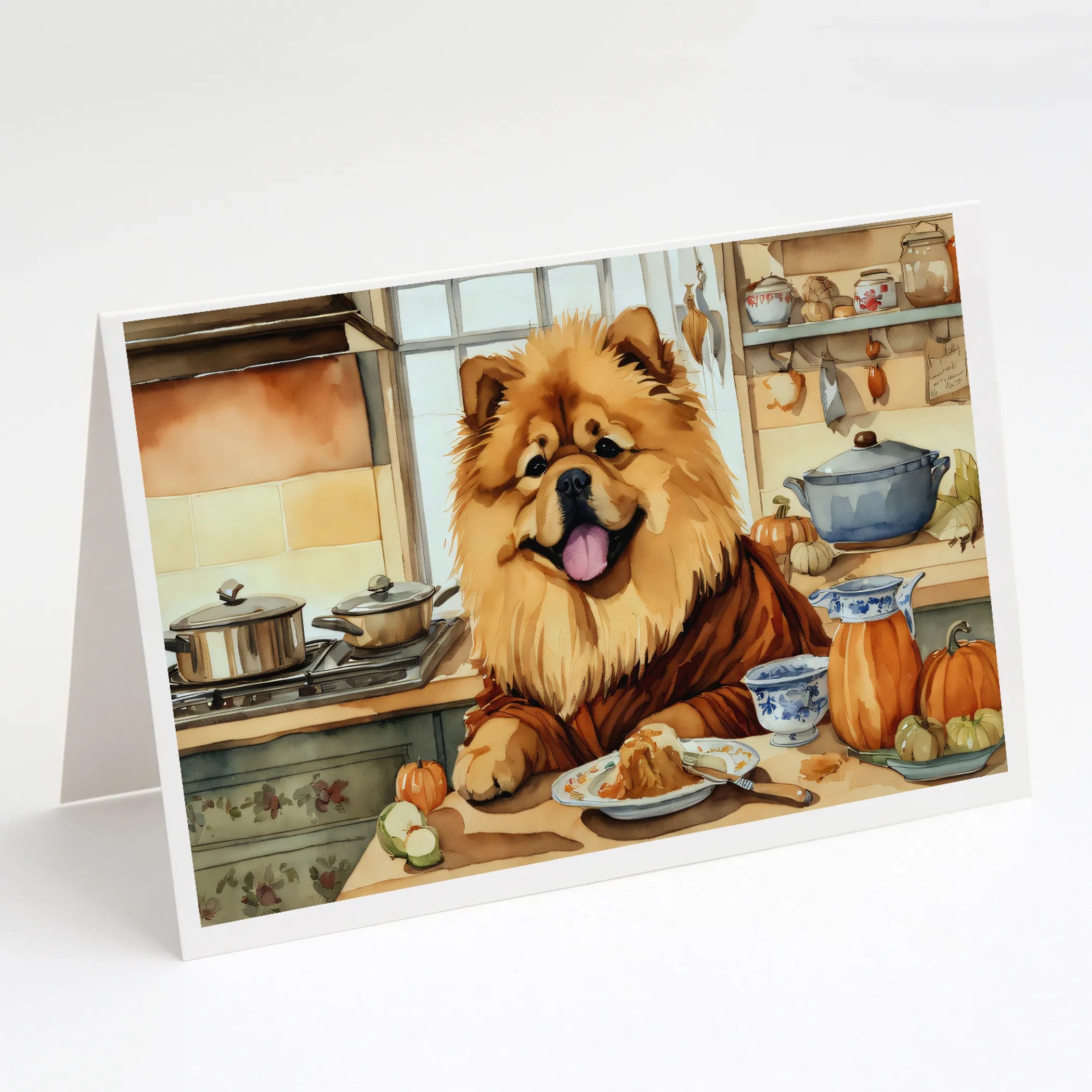 Fall Kitchen Pumpkin Pie Greeting Cards  - Size: 5X7 | Pack Of: 1 | Collection name: Fall kitchen pumpkin pie