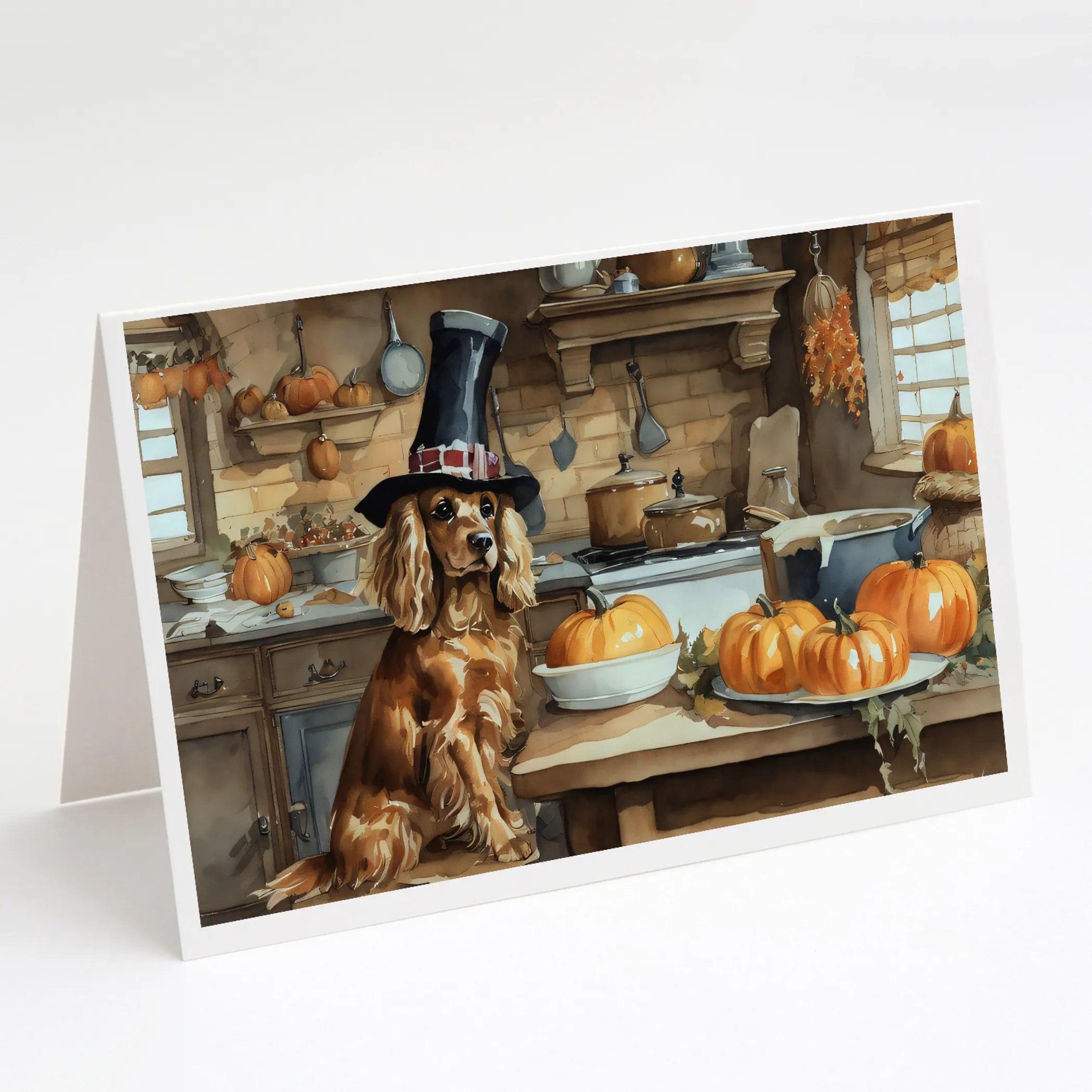 Fall Kitchen Pumpkin Pie Greeting Cards  - Size: 5X7 | Pack Of: 1 | Collection name: Fall kitchen pumpkin pie